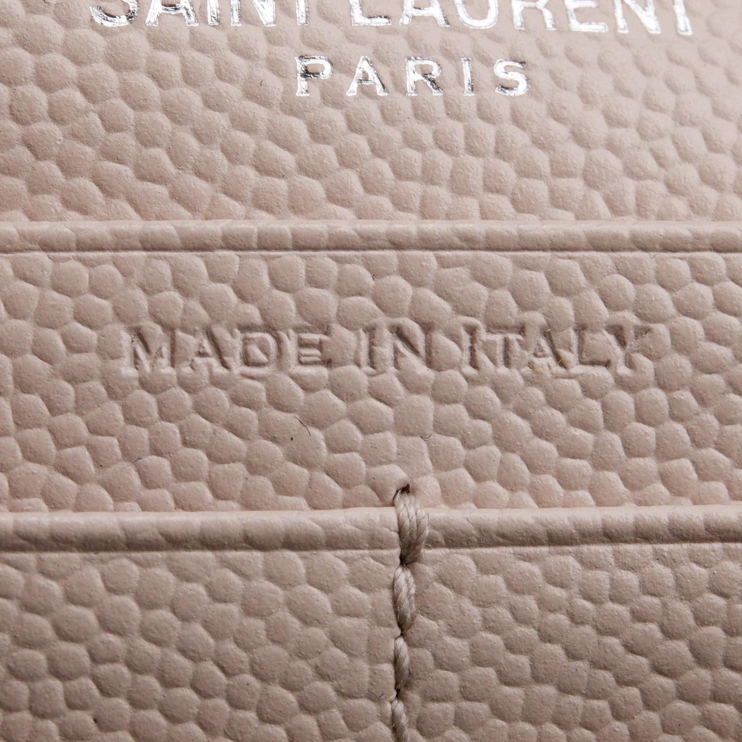 Saint Laurent Neutral Grain De Poudre Leather Classic Cassandre Envelope Chain Wallet