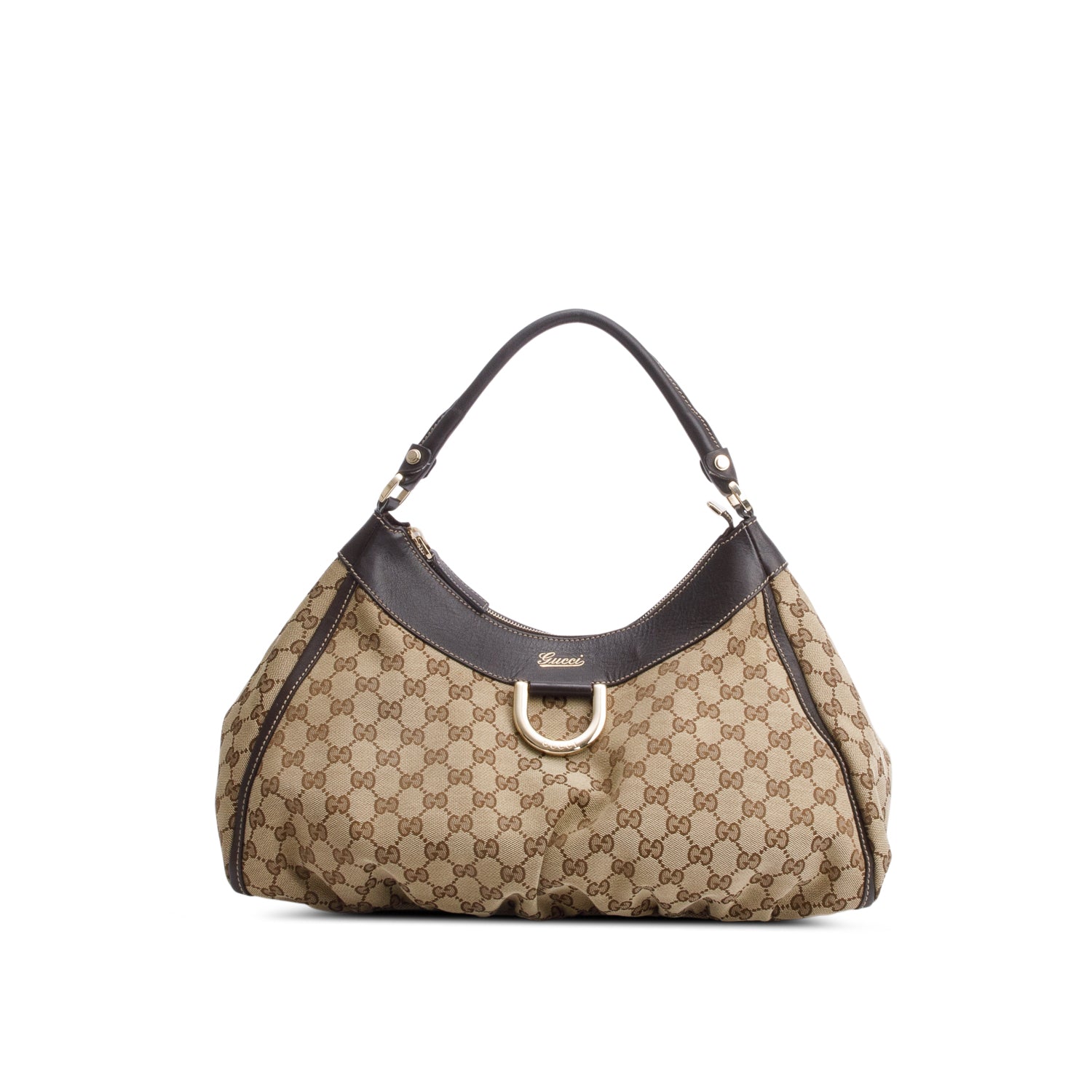 Gucci Monogram Large GG Canvas D-Ring Hobo