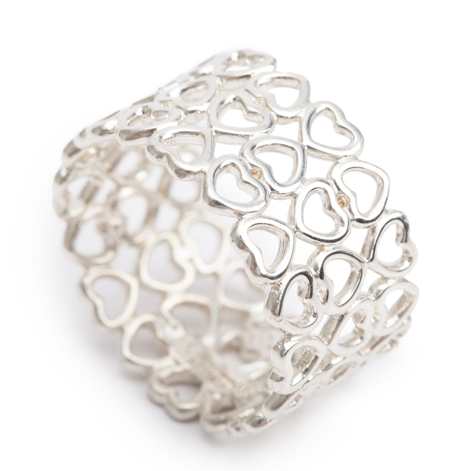 Tiffany & Co. Paloma Picasso Sterling Silver Crown of Hearts Band Ring, Size 6