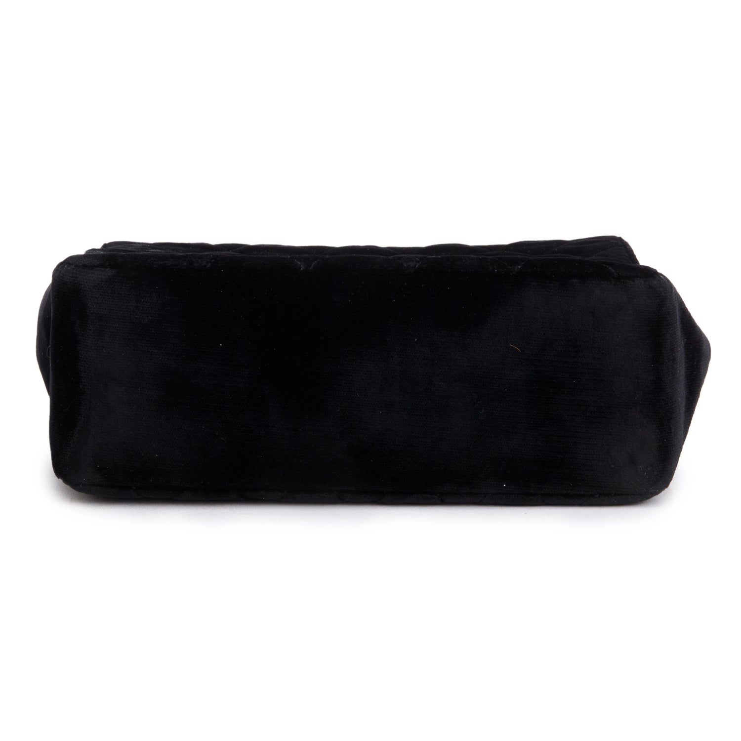 Chanel Vintage Black Quilted Velvet Small Square Single Flap Bag