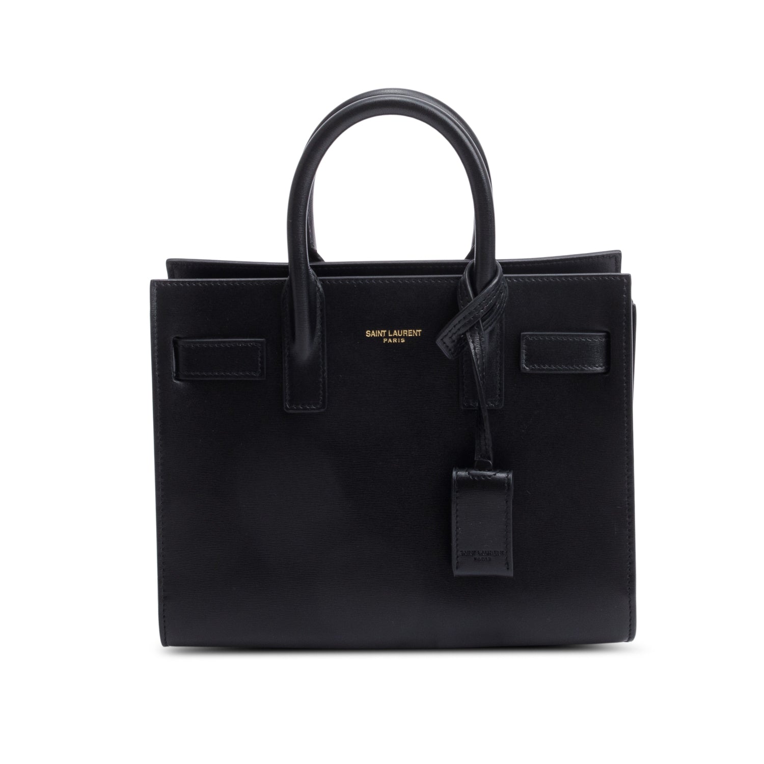 Saint Laurent 2021 Black Smooth Leather Nano Sac De Jour w/ Strap