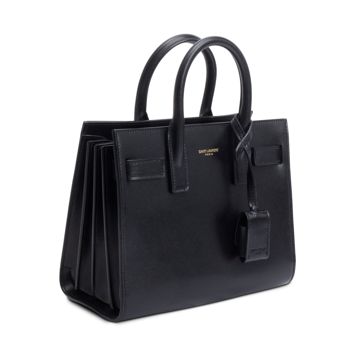 Saint Laurent 2021 Black Smooth Leather Nano Sac De Jour w/ Strap