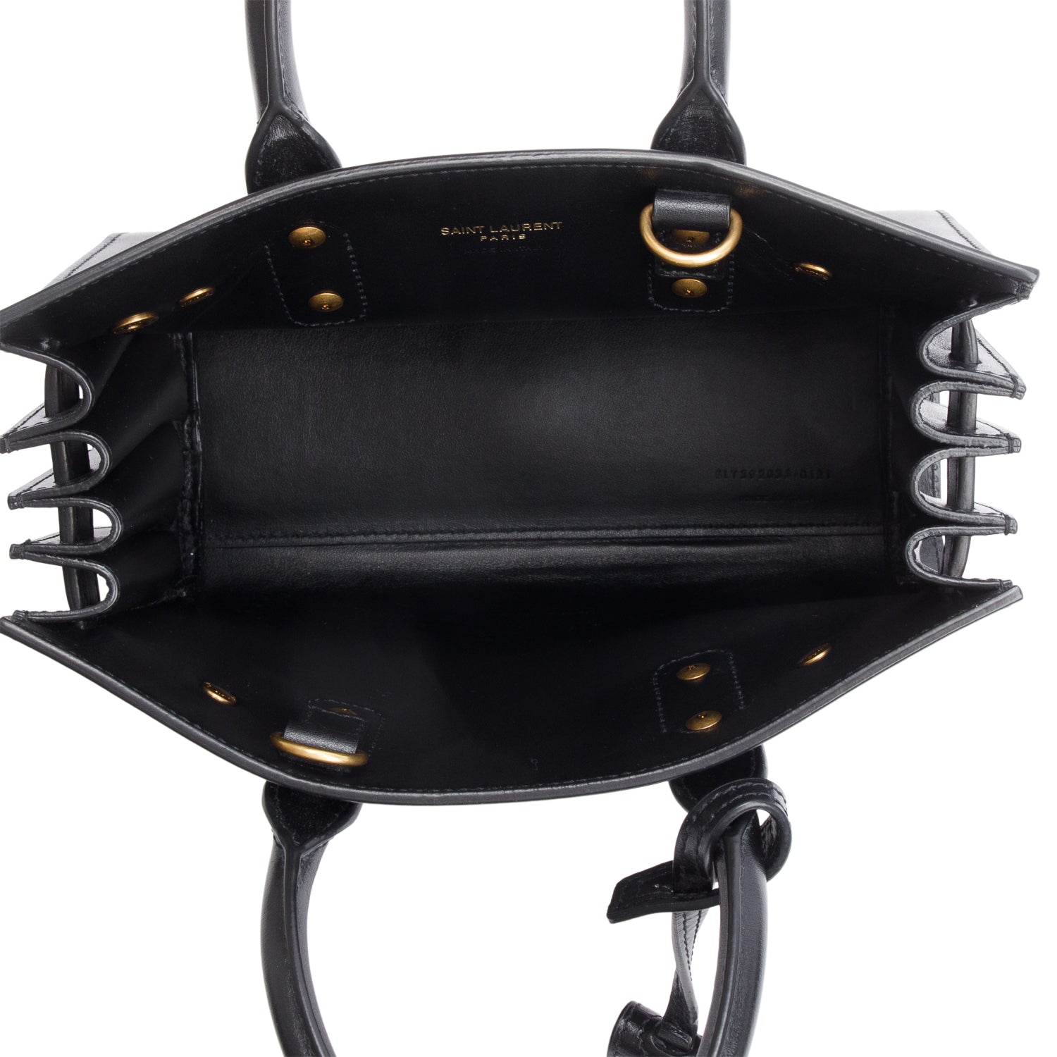 Saint Laurent 2021 Black Smooth Leather Nano Sac De Jour w/ Strap