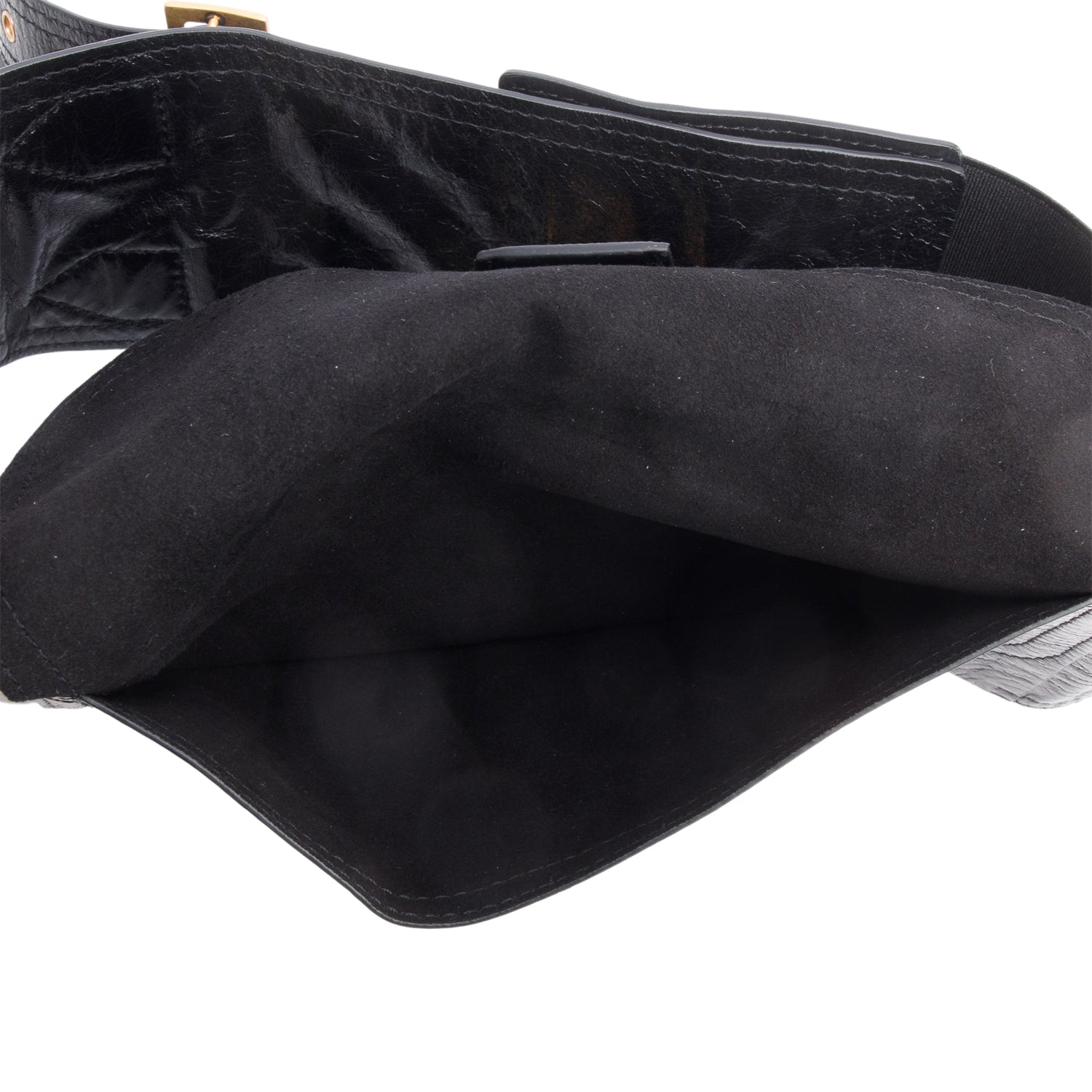 Christian Dior Black Calf Leather Saddle Waist Belt w/ Box