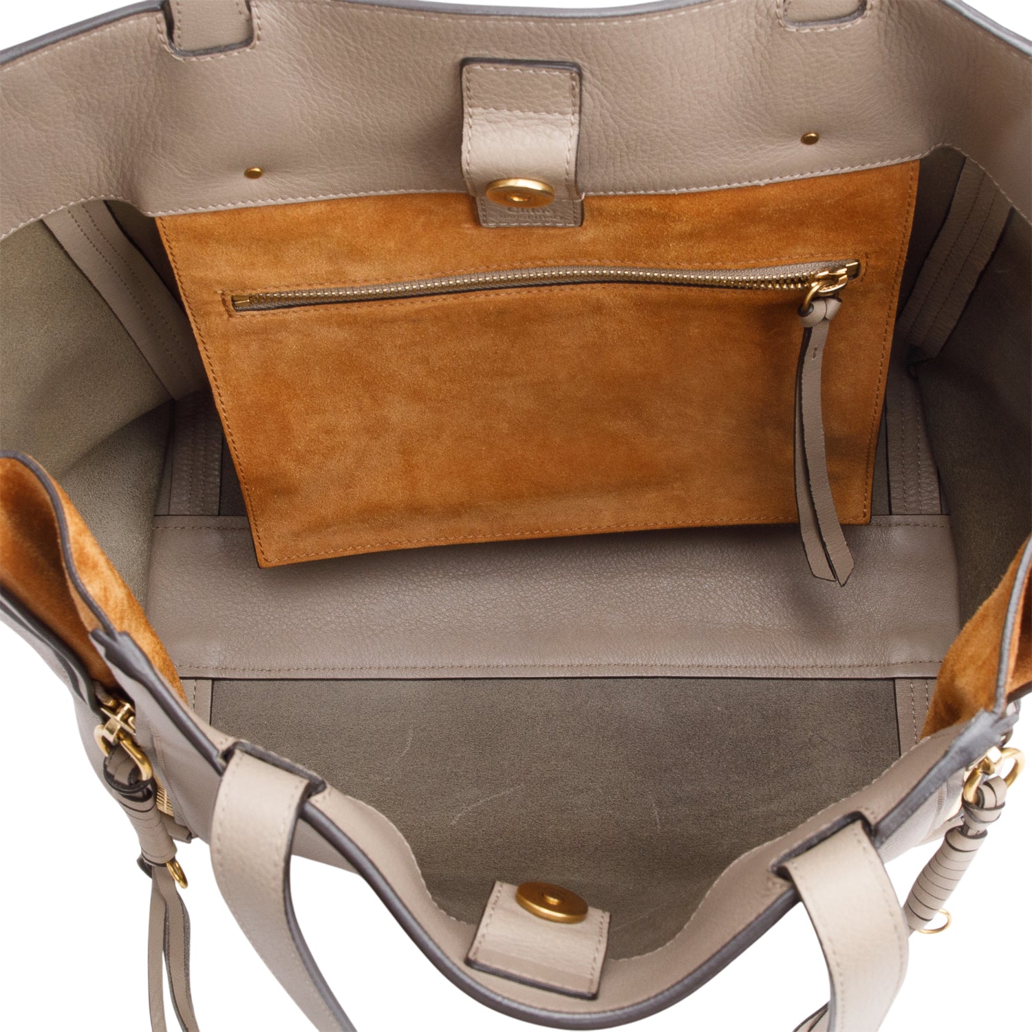 Chloe Taupe Calfskin Leather Medium Milo Tote