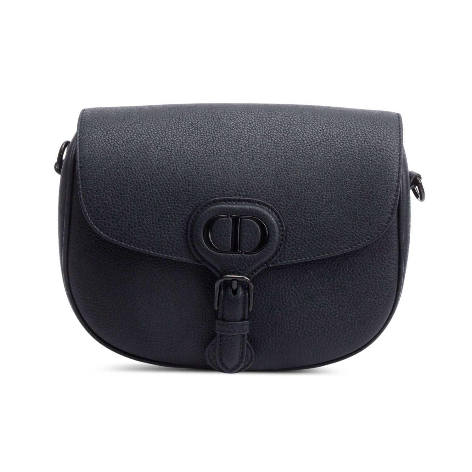 Christian Dior 2021 Black Ultramatte Leather Medium Bobby Bag w/ Straps & Authenticity Card