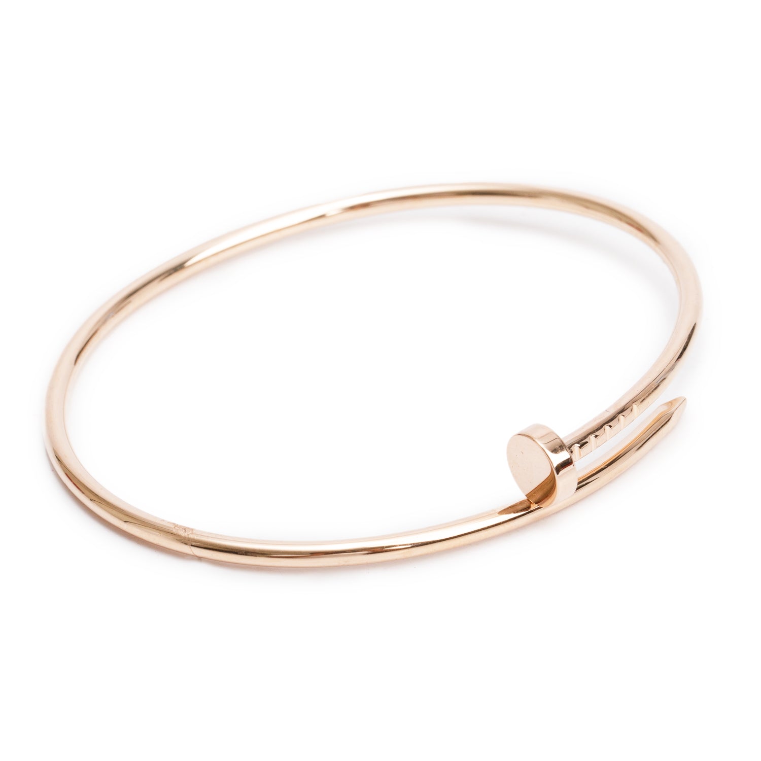 Cartier 18k Rose Gold Juste Un Clou Bracelet, Small Model, Size 19 w/ Box & Certificate
