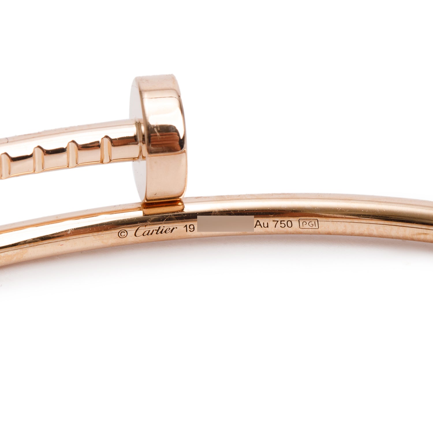 Cartier 18k Rose Gold Juste Un Clou Bracelet, Small Model, Size 19 w/ Box & Certificate