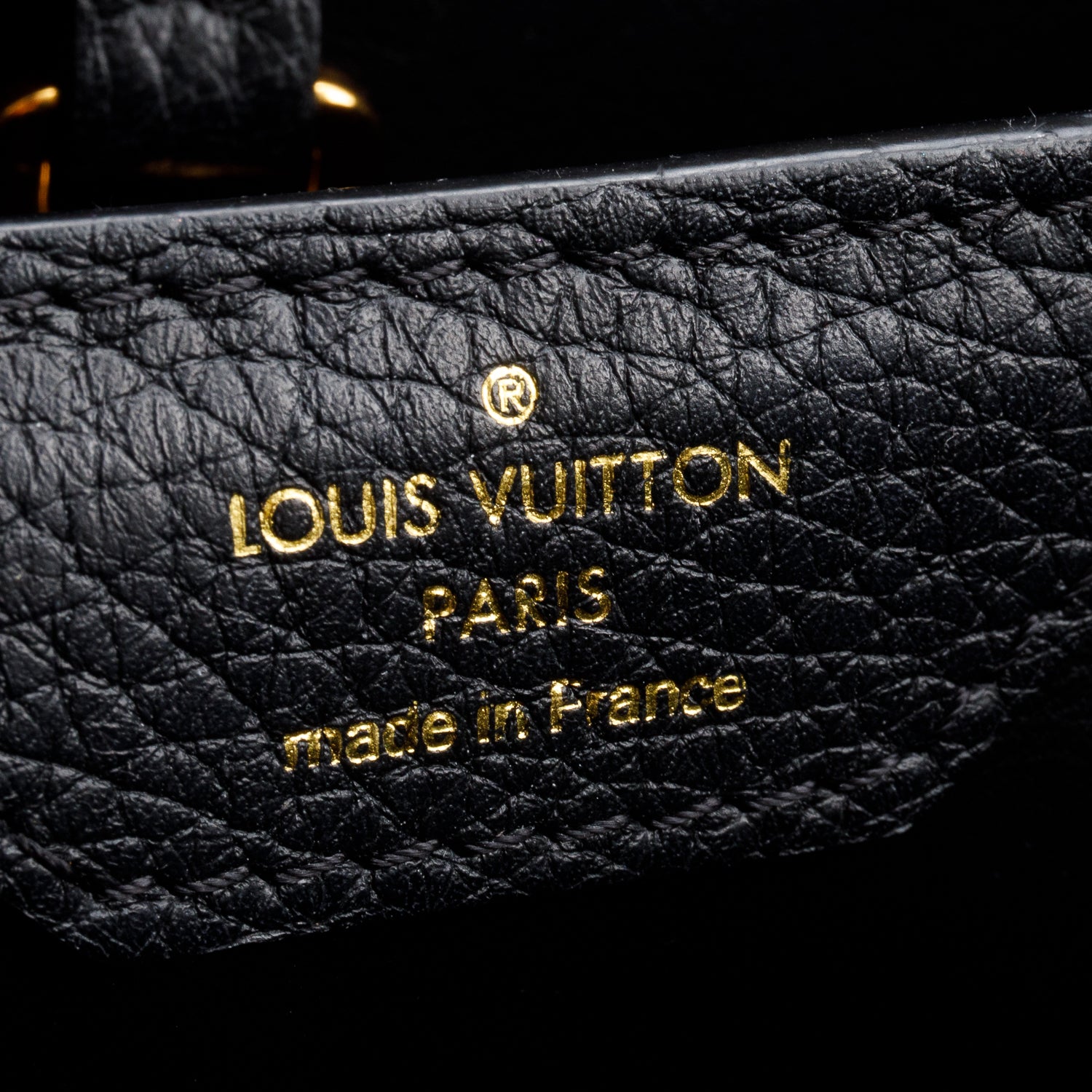 Louis Vuitton Black Taurillon Studded Capucines MM w/ Strap