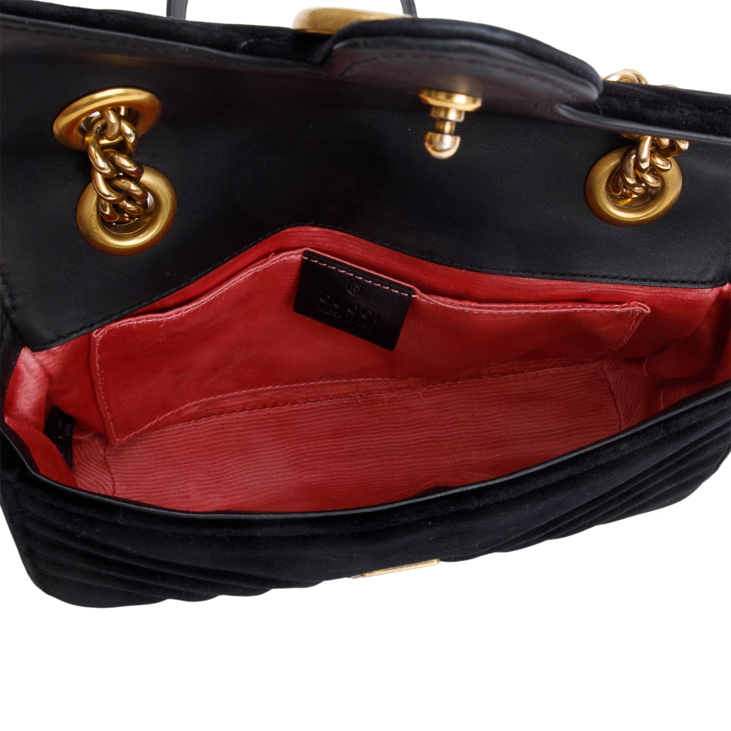 Gucci Black Velvet Matelasse GG Marmont Mini Shoulder Bag