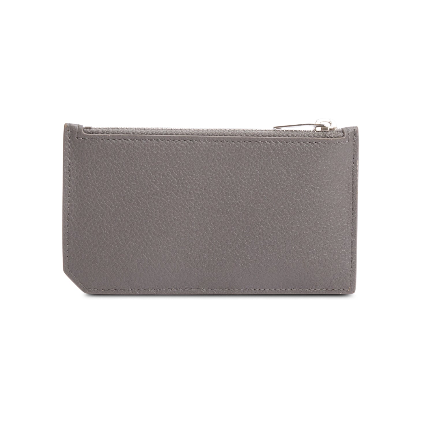 Saint Laurent Grey Grain De Poudre Paris Fragments Zipped Card Case