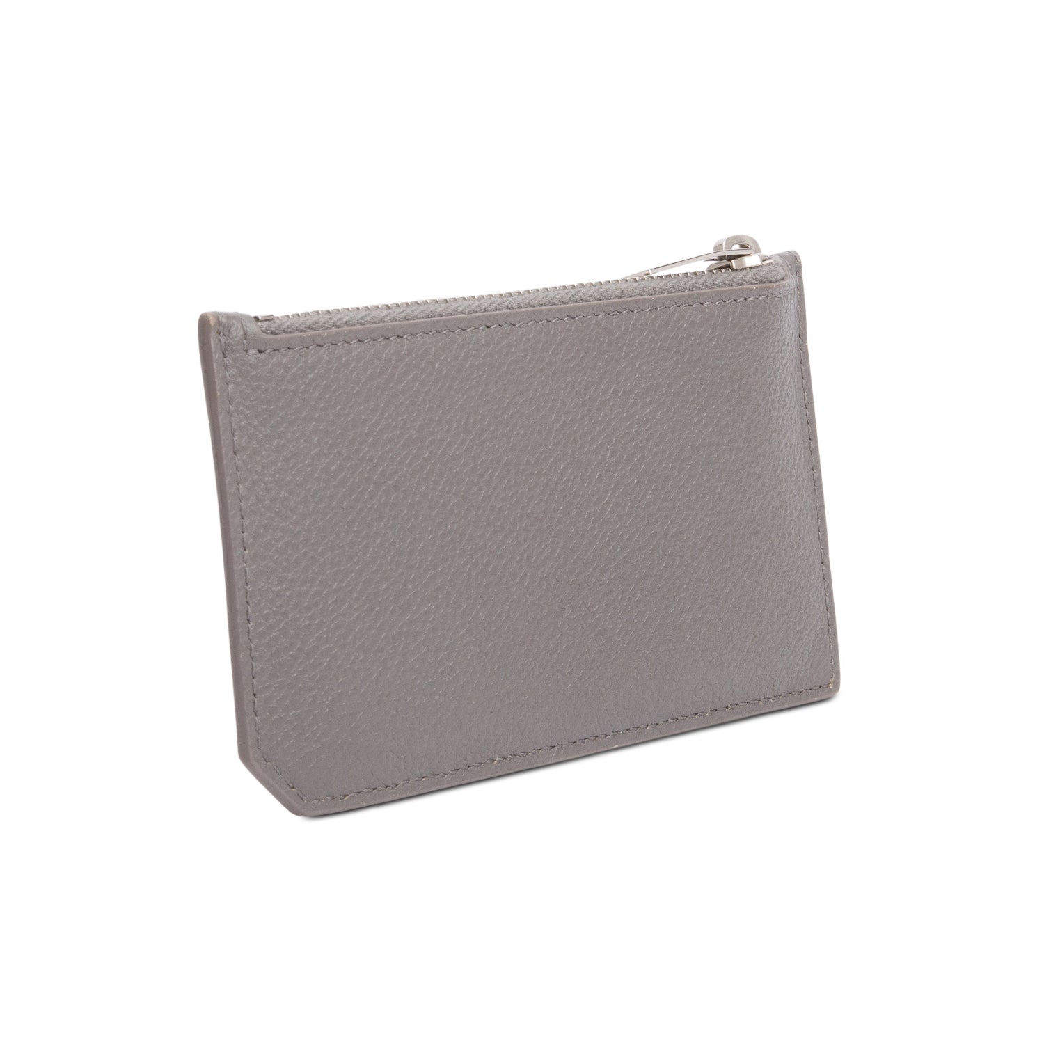 Saint Laurent Grey Grain De Poudre Paris Fragments Zipped Card Case