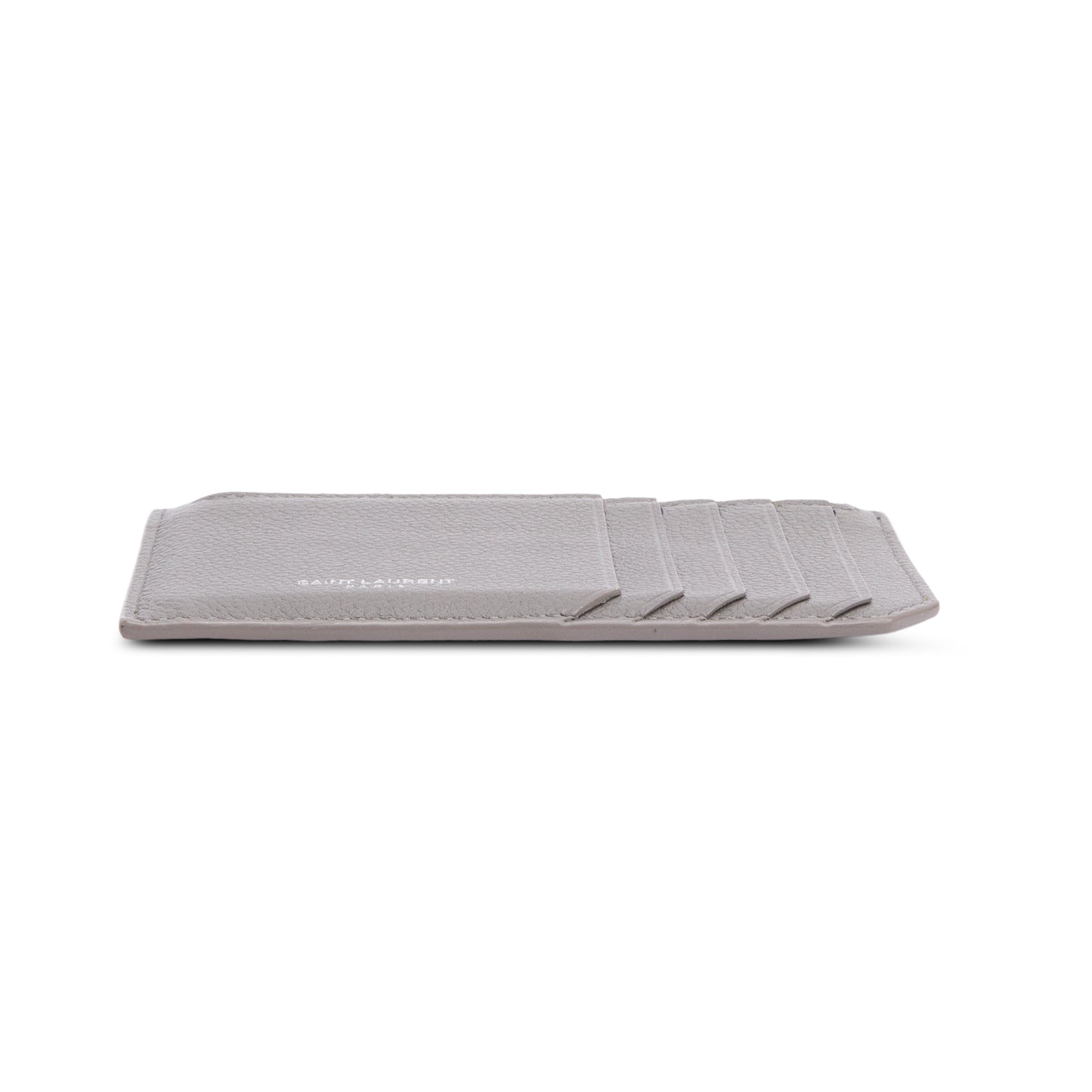 Saint Laurent Grey Grain De Poudre Paris Fragments Zipped Card Case