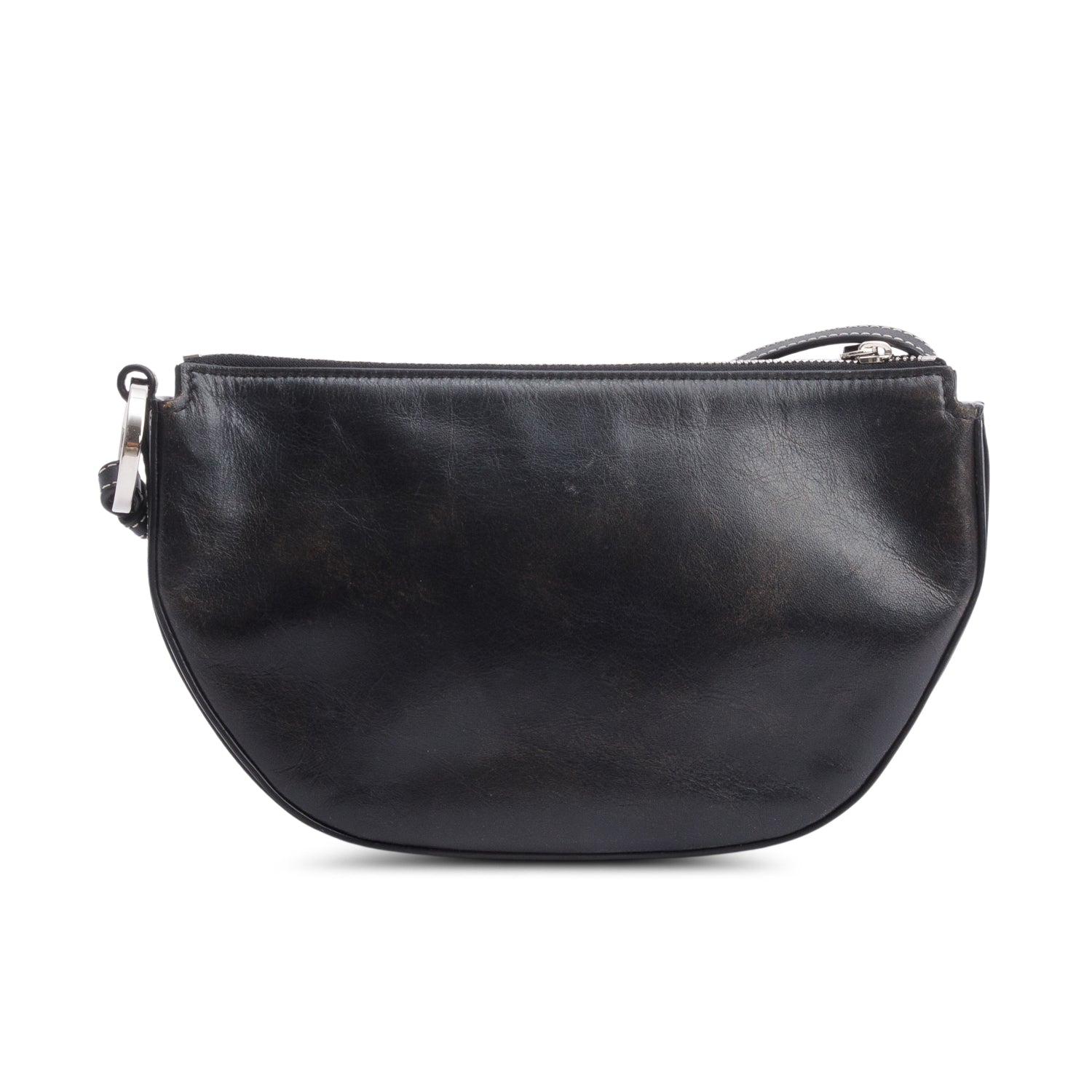 Burberry Black Leather Double Olympia Shoulder Bag