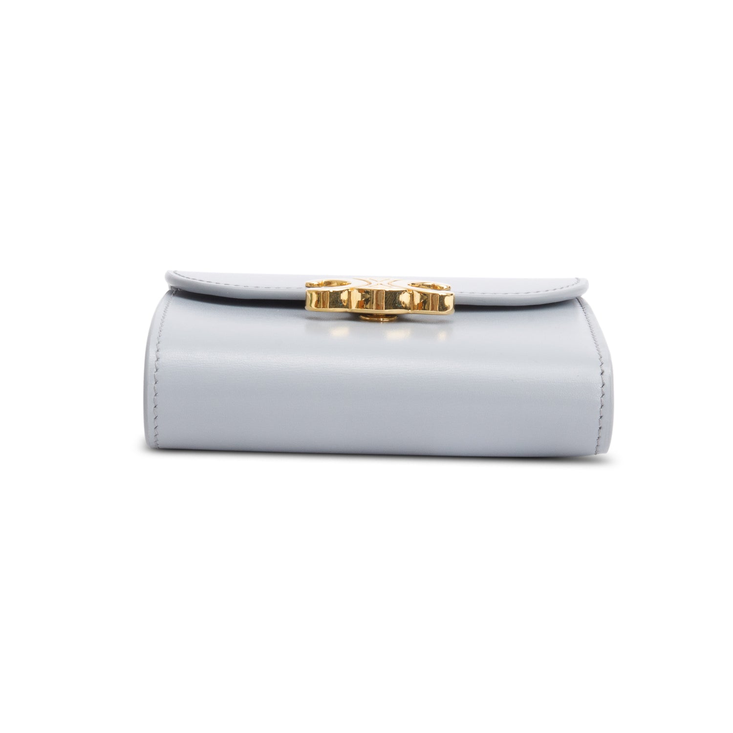 Celine 2023 Blue Leather Small Flap Triomphe Wallet w/ Box & Receipt