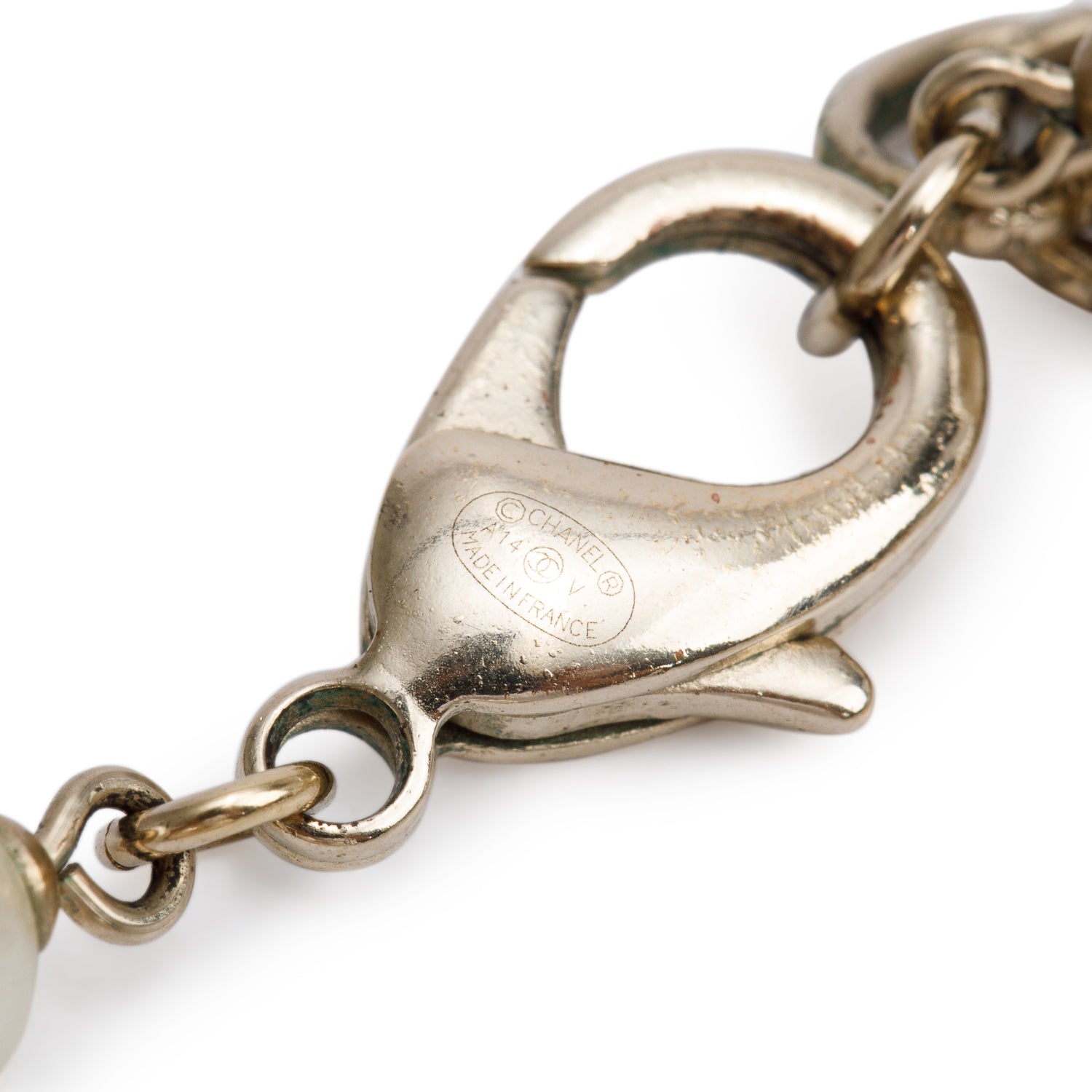 Chanel Gold-Plated Camellia CC Faux Pearl Long Necklace w/ Box