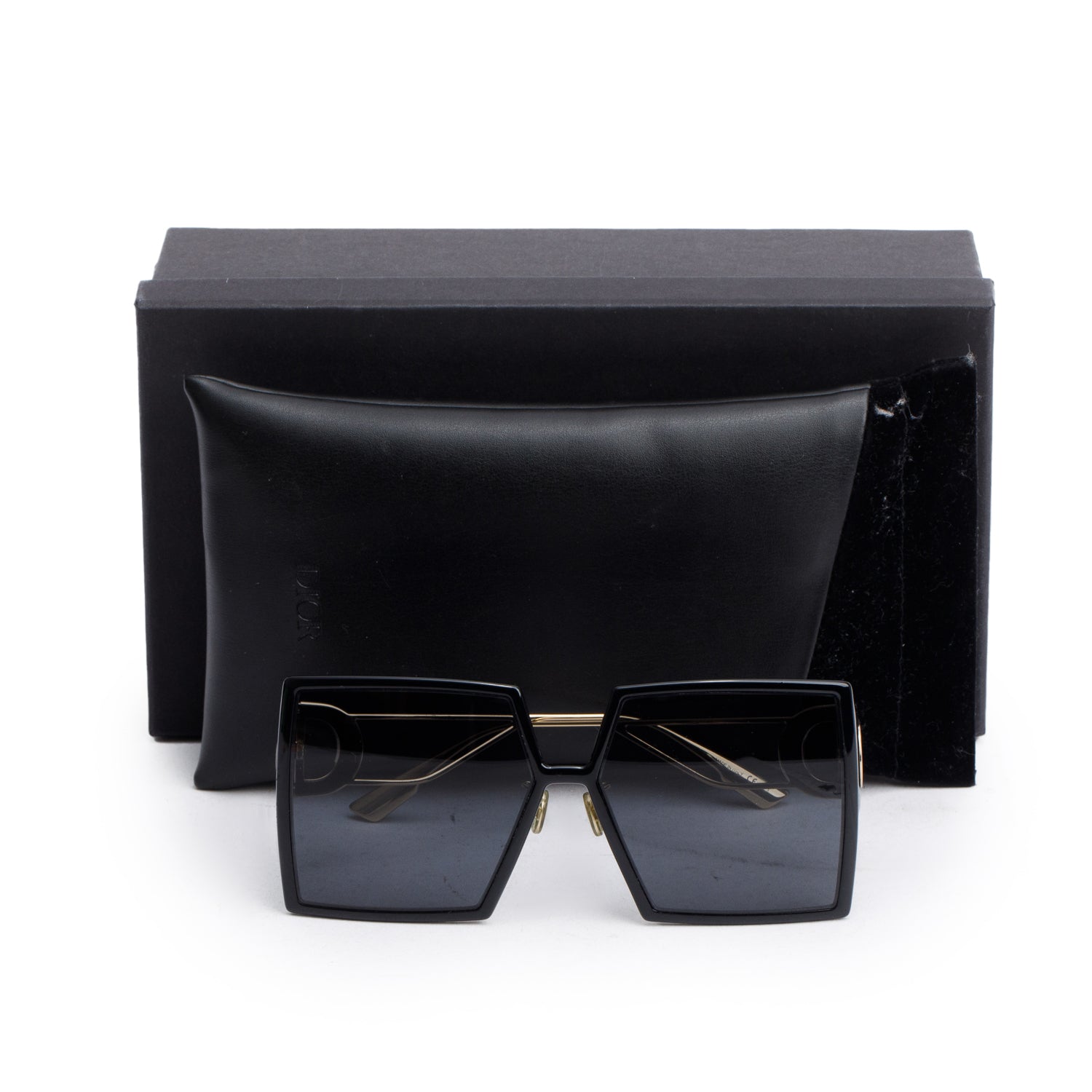Christian Dior Black Acetate 30montaigne SU Oversize Sunglasses Box