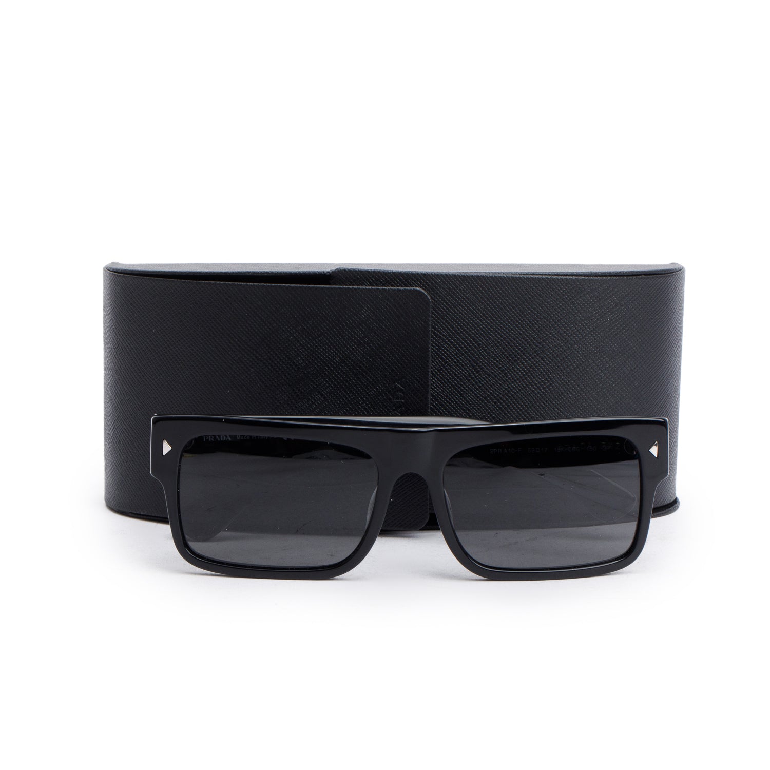 Prada SPR A10-F Black Acetate Square Sunglasses w/ Case