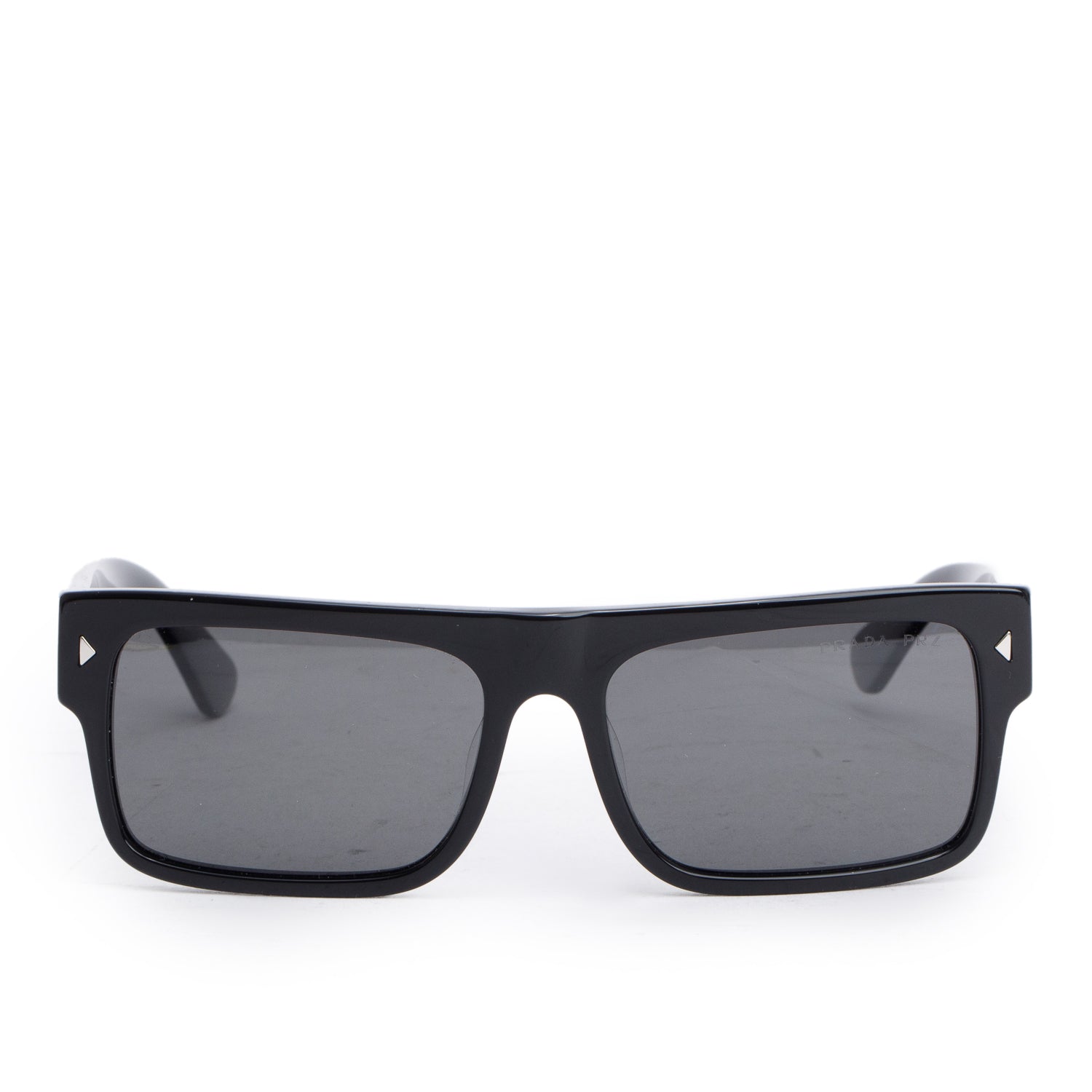 Prada SPR A10-F Black Acetate Square Sunglasses w/ Case