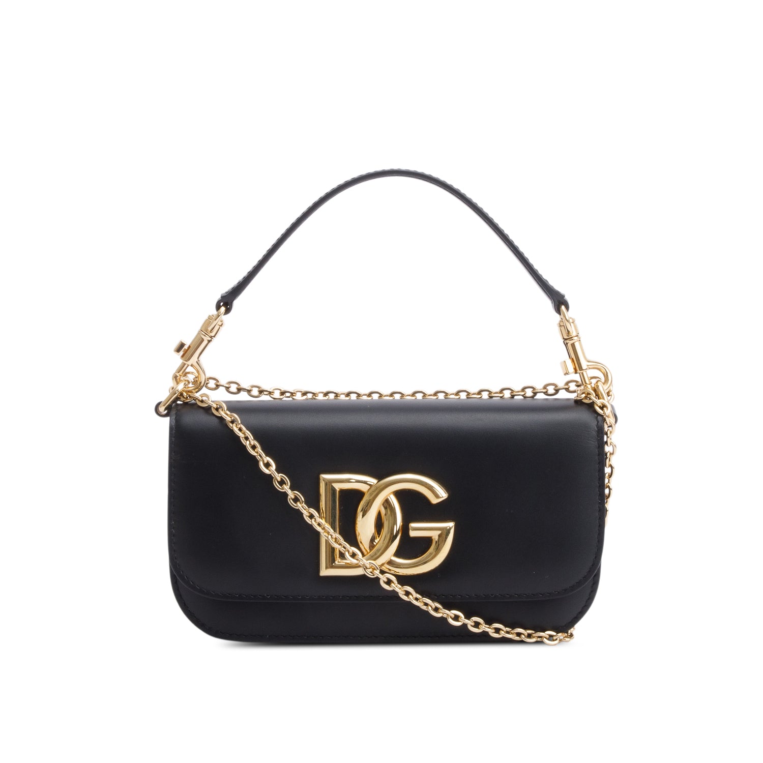 Dolce & Gabbana Black Calfskin Leather 3.5 Crossbody Bag