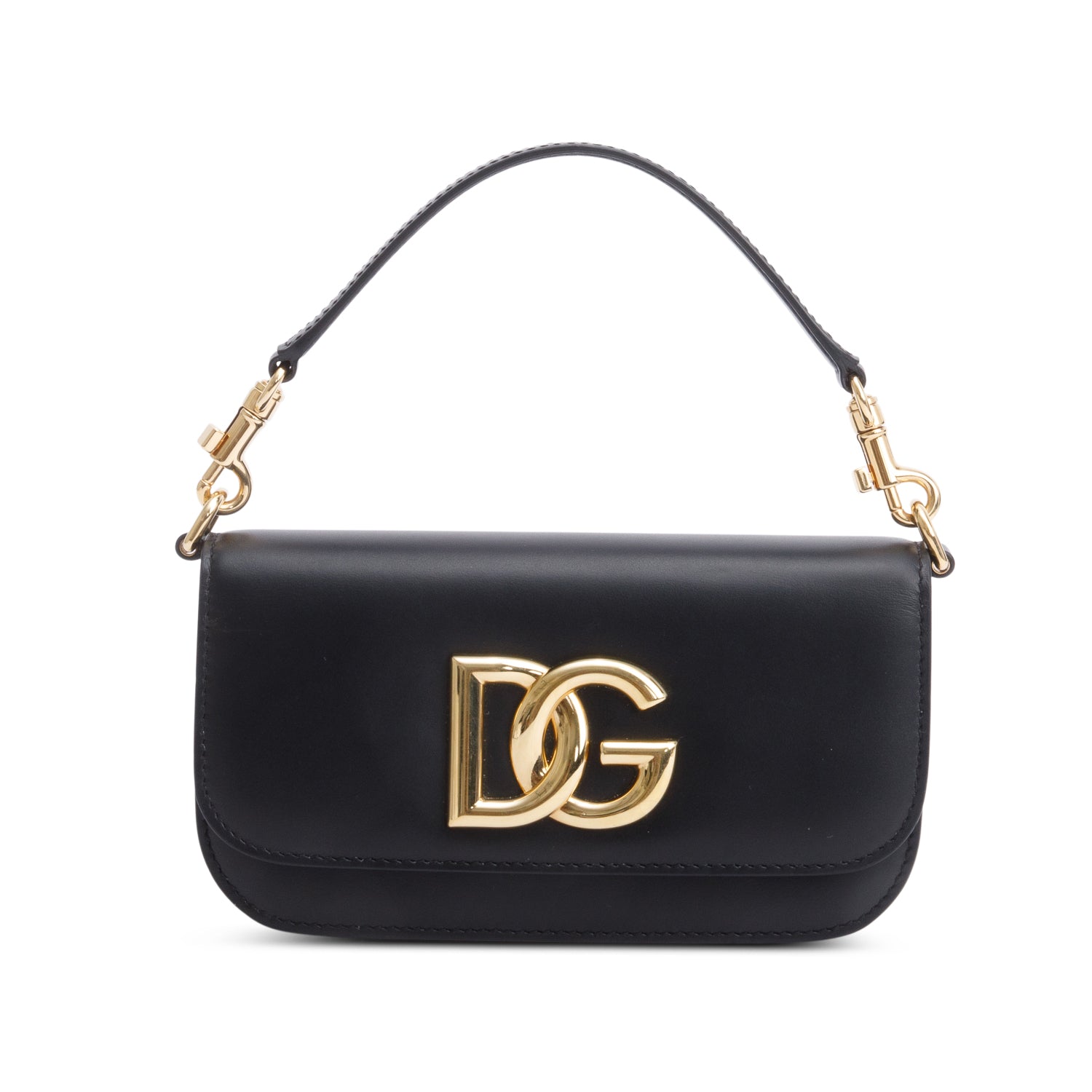 Dolce & Gabbana Black Calfskin Leather 3.5 Crossbody Bag