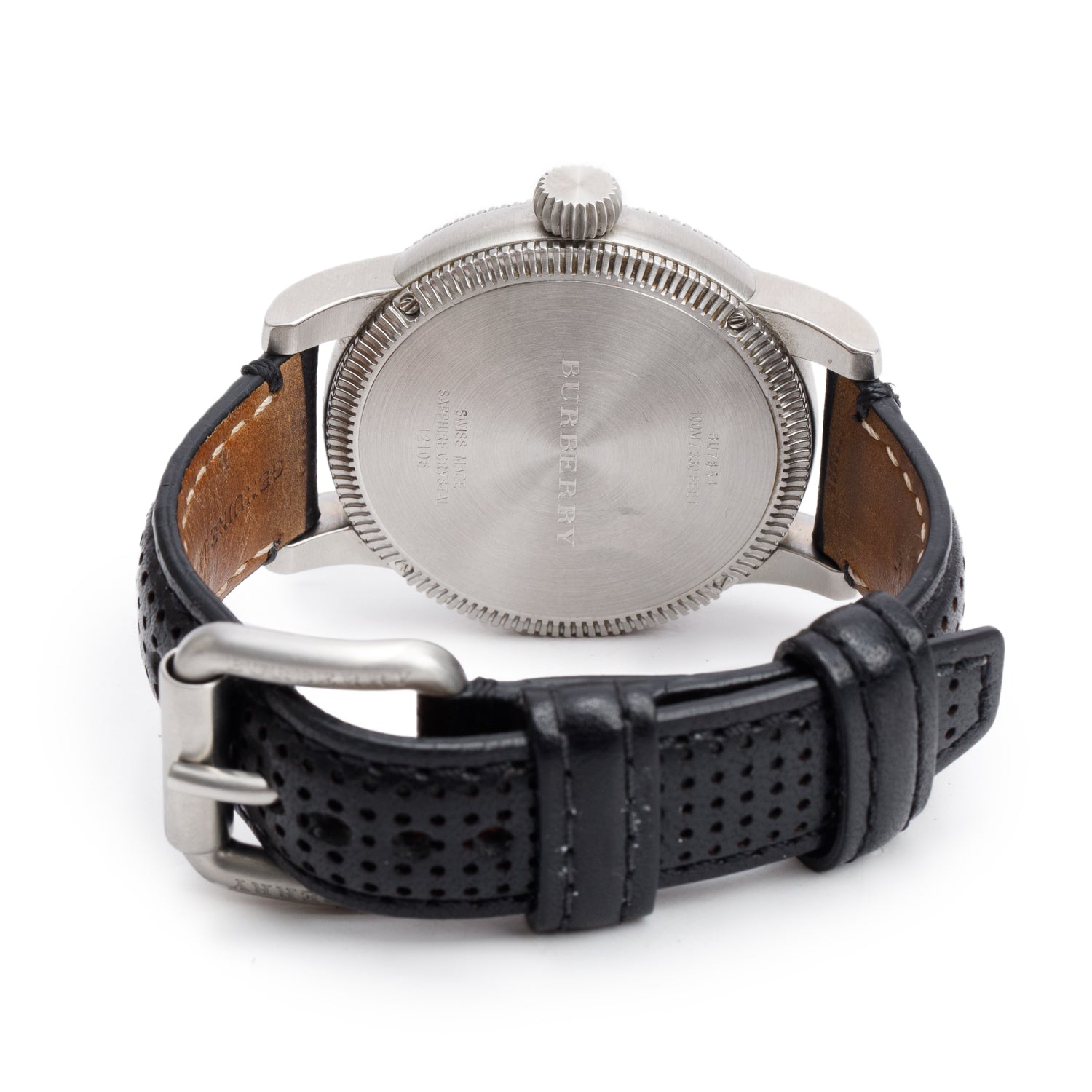 Burberry Stainless Steel BU7854 Utilitarian 42.5 MM GMT Quartz Watch Black Dial
