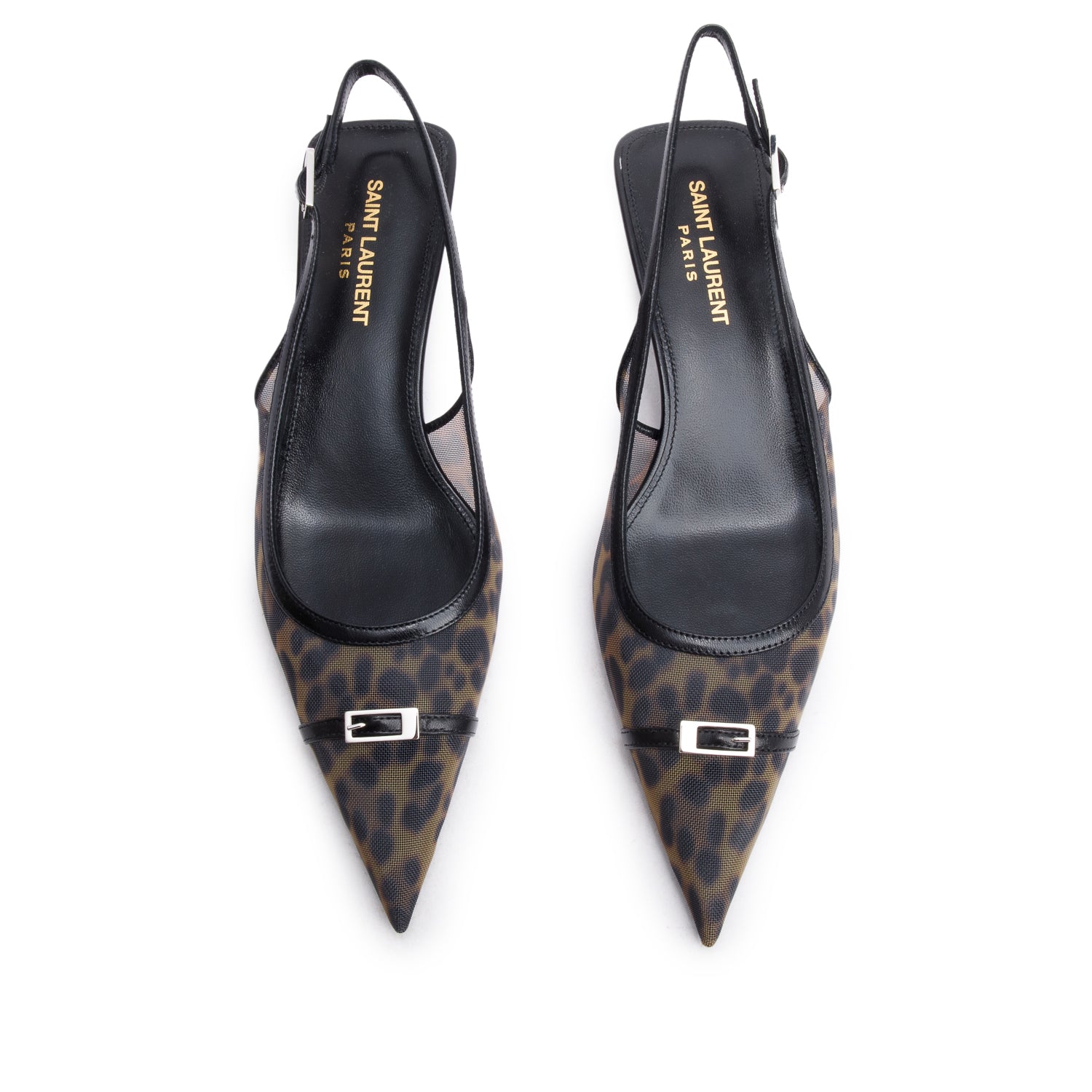 Saint Laurent Brown Animal Print Mesh Oxalis 30 Pumps, Size 37 w/ Box