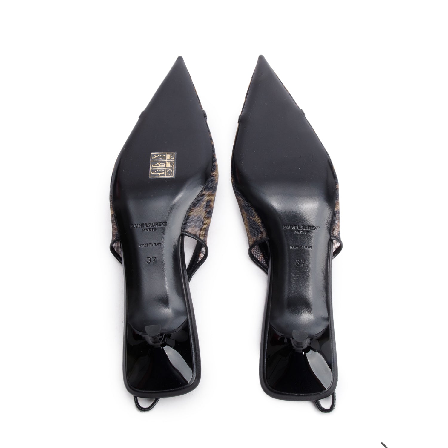 Saint Laurent Brown Animal Print Mesh Oxalis 30 Pumps, Size 37 w/ Box