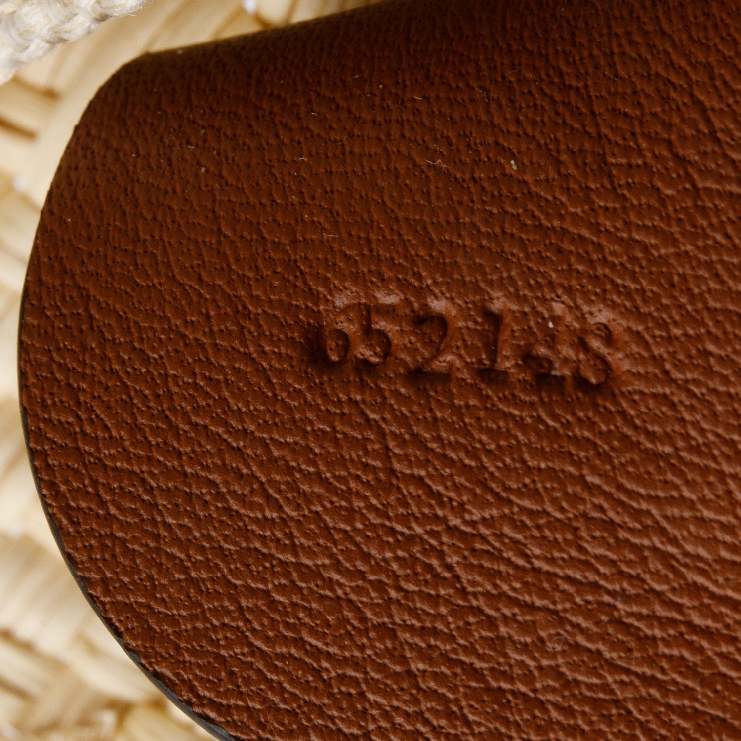 Loewe Neutral Iraca Palm Tan Leather Small Basket Bag