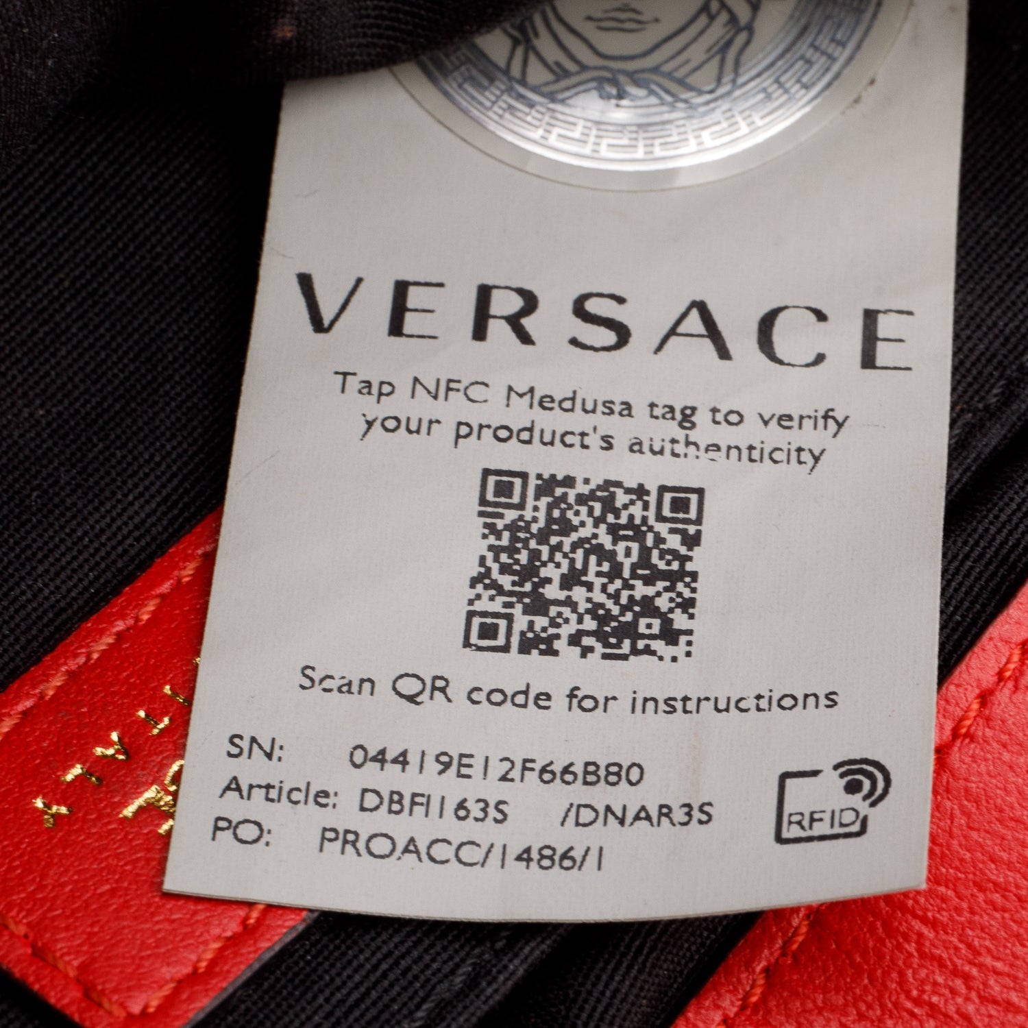 Versace Red Quilted Nappa Leather Medusa Chain Crossbody Bag
