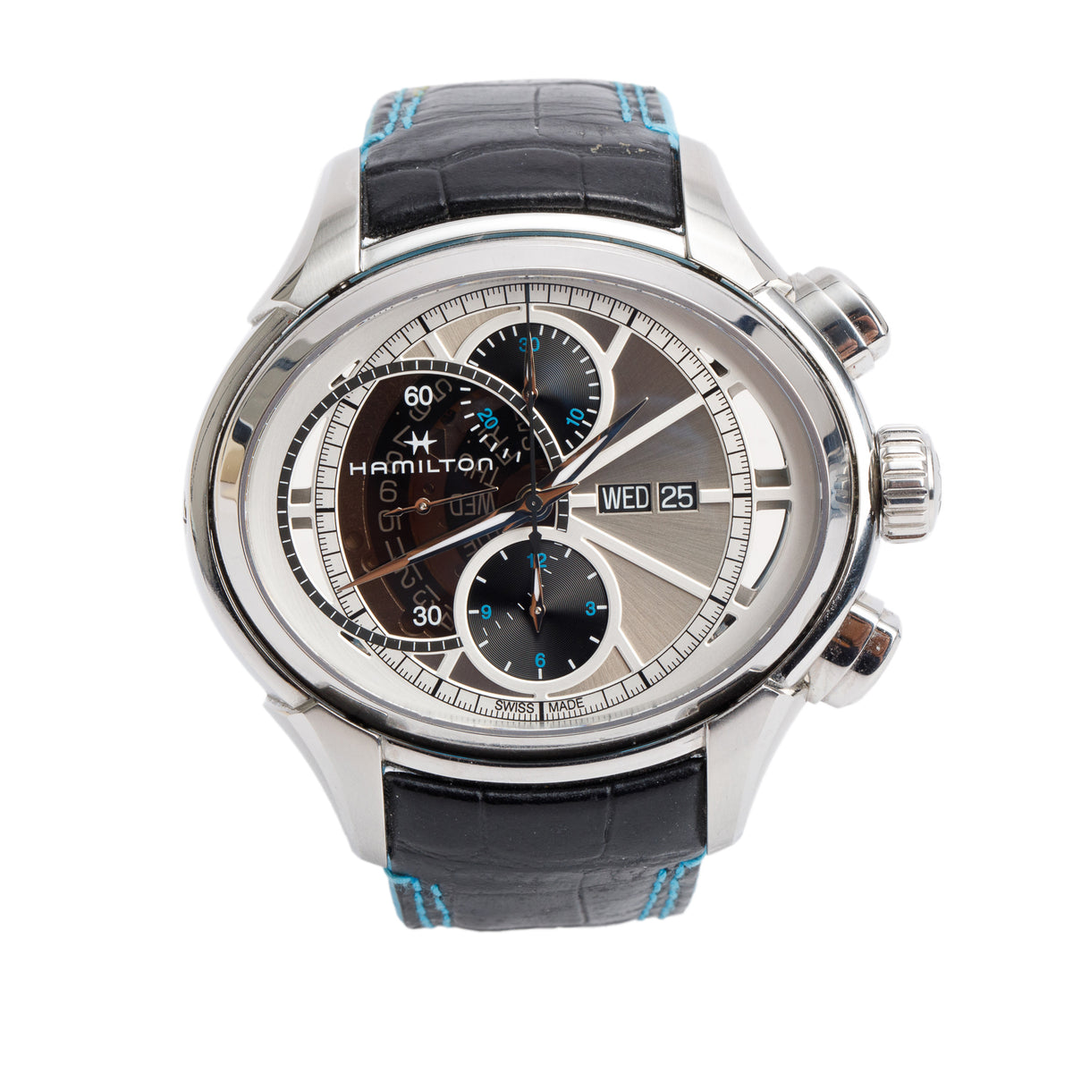 Hamilton Stainless Steel Jazzmaster Face 2 Face II Automatic Chronogra ...