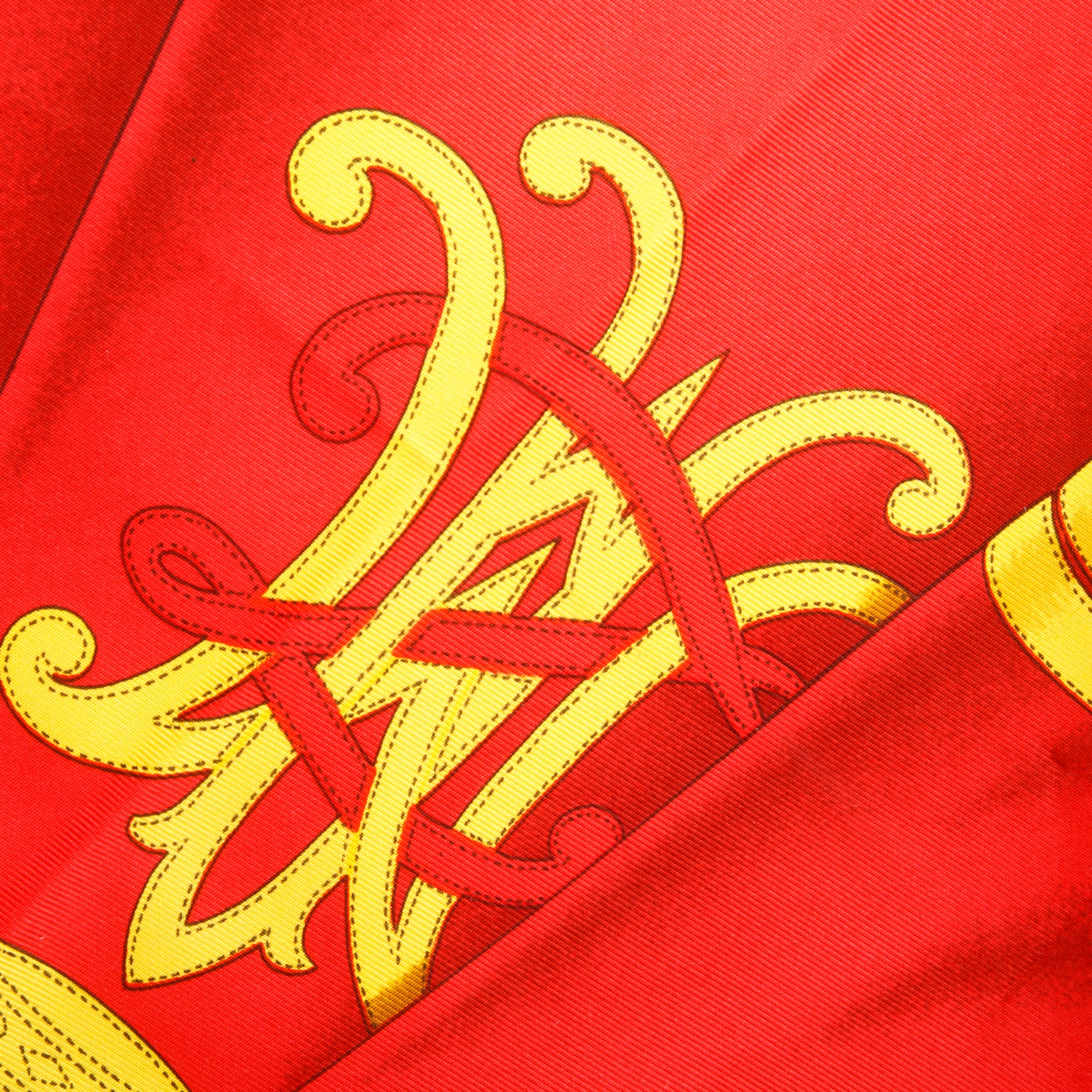 Hermes Blue/Yellow/Red 'Grande Tenue' Silk Scarf 90