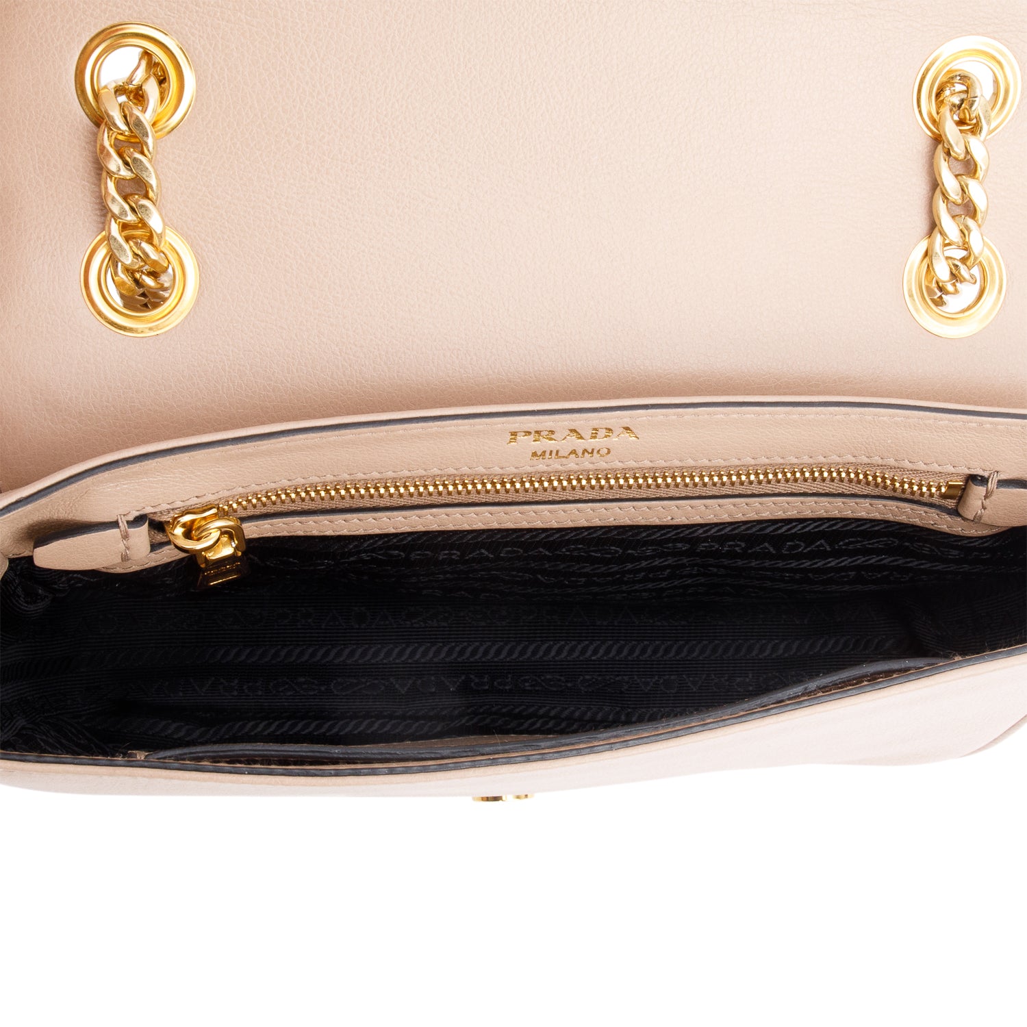 Prada Beige Glace Calf Leather Studded Camera Crossbody Bag