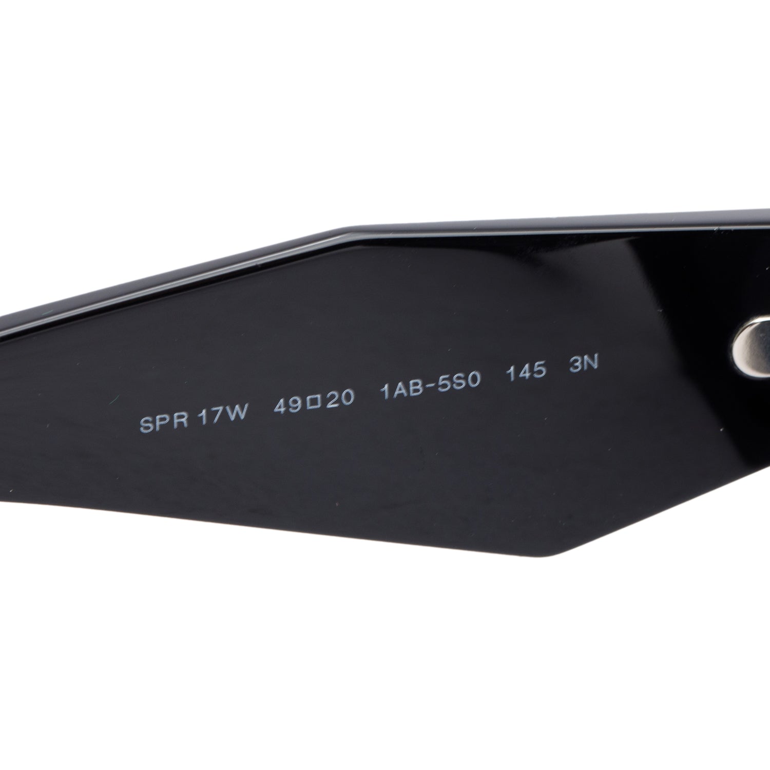 Prada SPR 17W Black Acetate Symbole Rectangular Sunglasses w/ Case