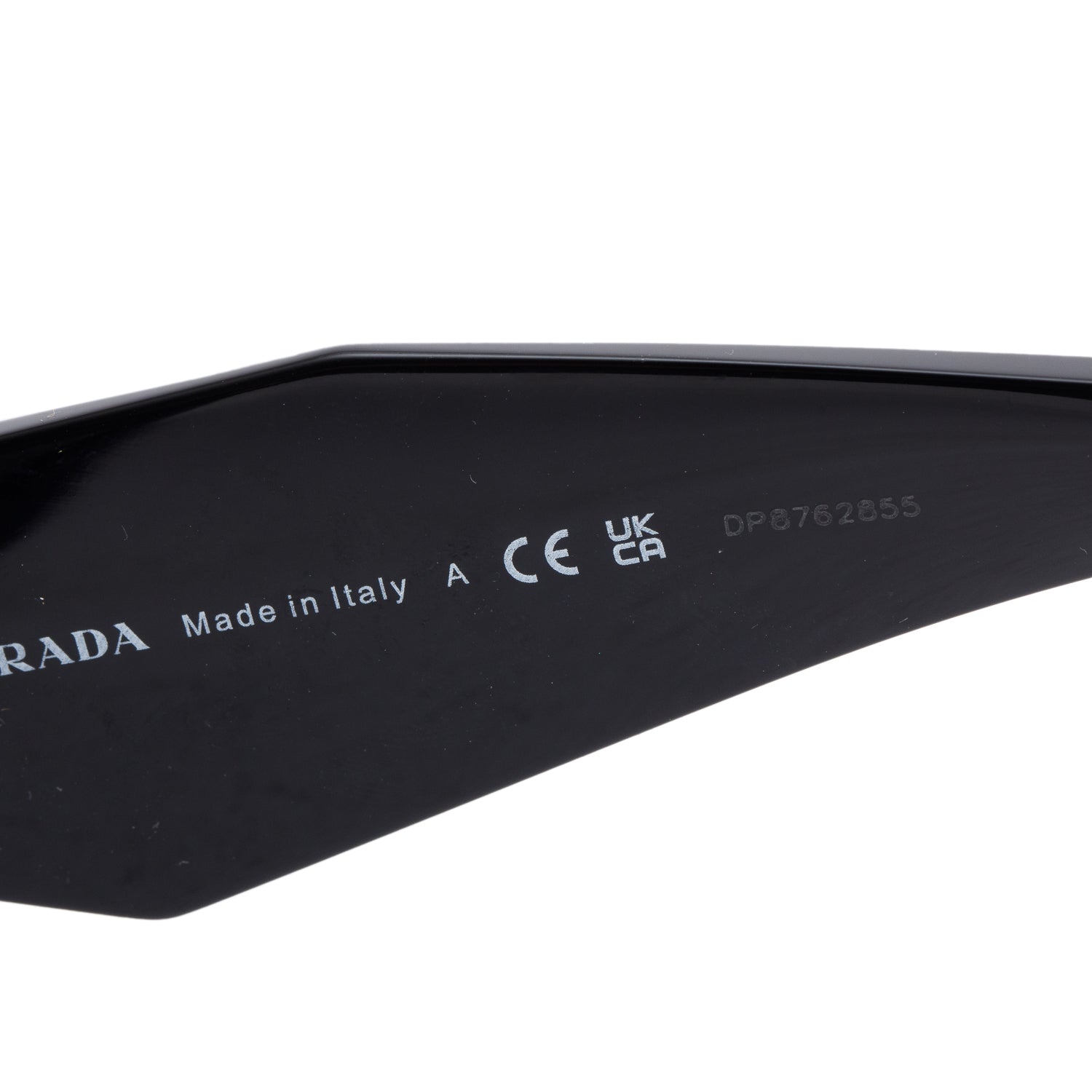 Prada SPR 17W Black Acetate Symbole Rectangular Sunglasses w/ Case