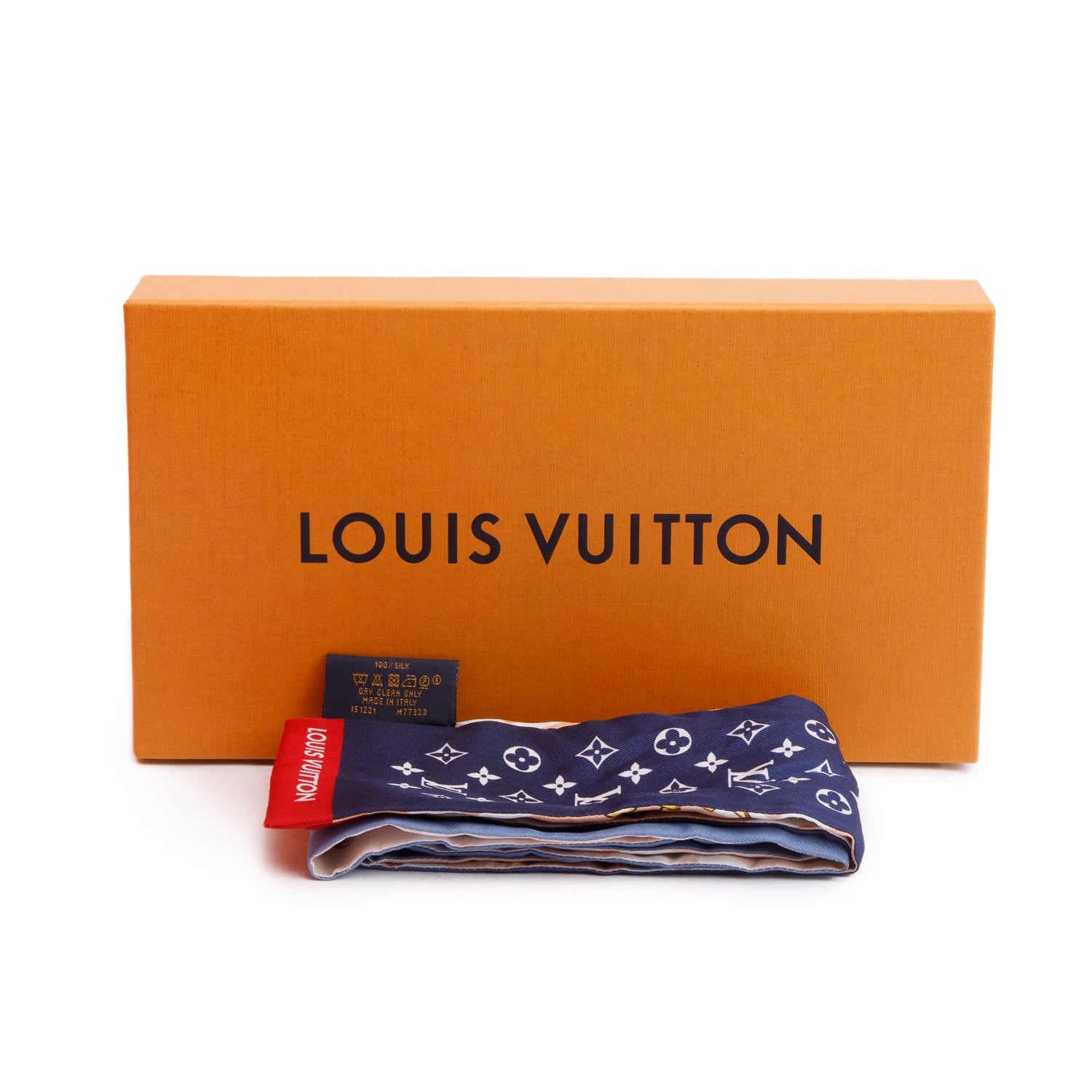 Louis Vuitton 2021 Blue/Multicolor Monogram 'All That Straps' Silk Bandeau w/ Box & Receipt