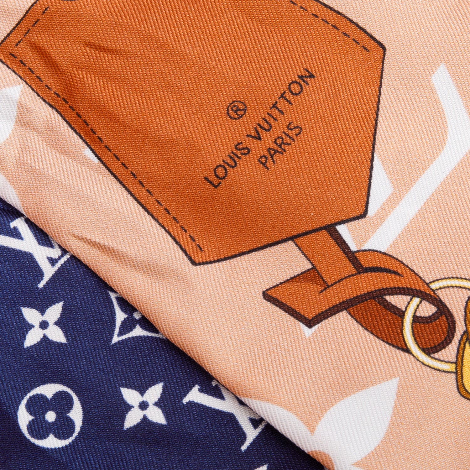 Louis Vuitton 2021 Blue/Multicolor Monogram 'All That Straps' Silk Bandeau w/ Box & Receipt