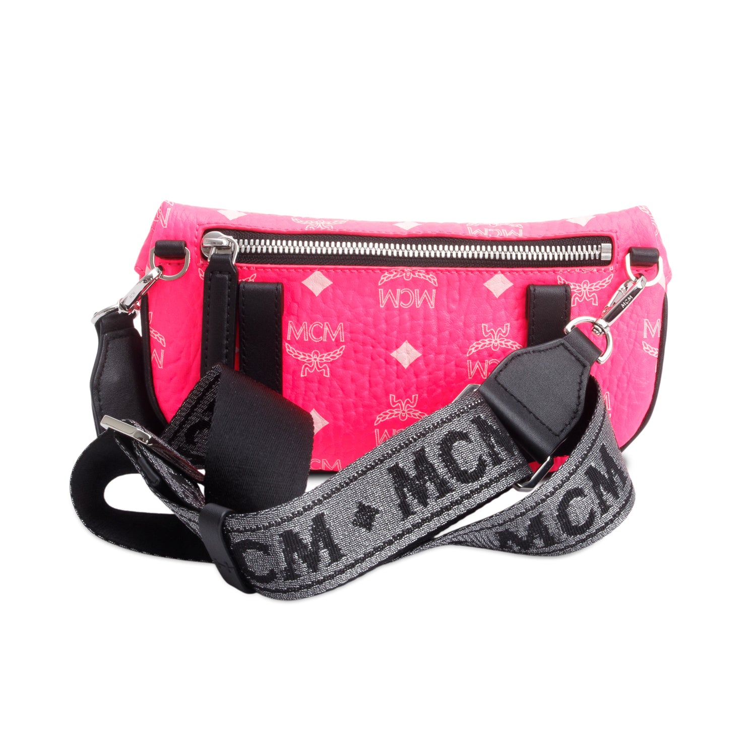 MCM Pink Visetos Small Crossbody Belt Bag