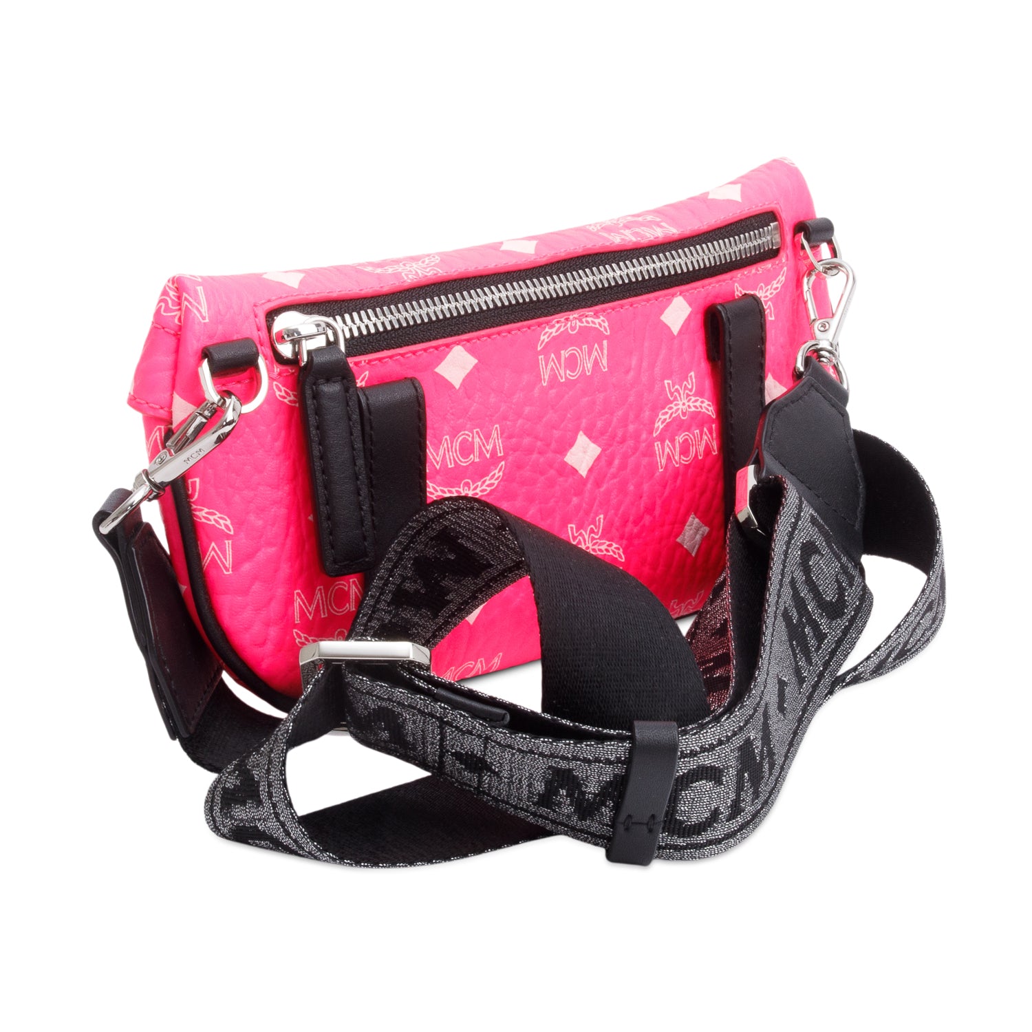 MCM Pink Visetos Small Crossbody Belt Bag