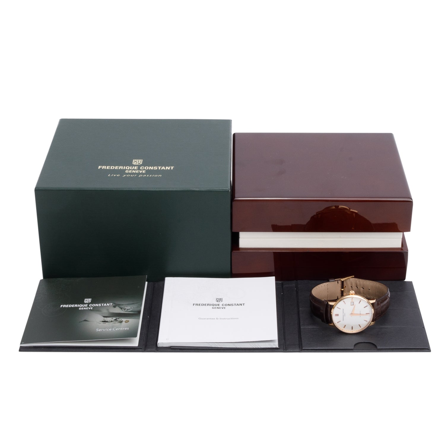 Frederique Constant 18k Rose Gold Slimline 37.5 MM Automatic Watch w/ Box