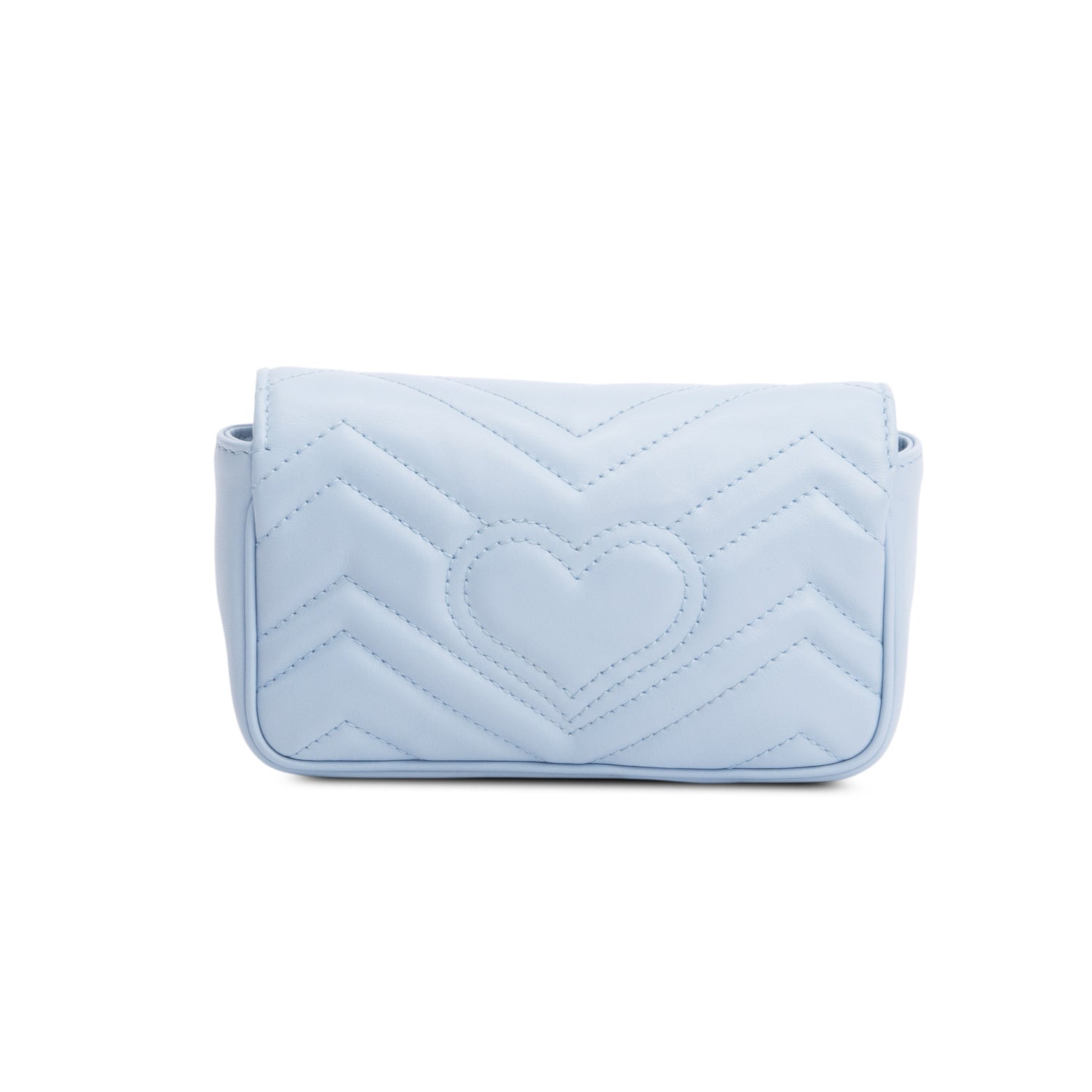 Gucci Blue GG Marmont Matelasse Leather Super Mini Bag