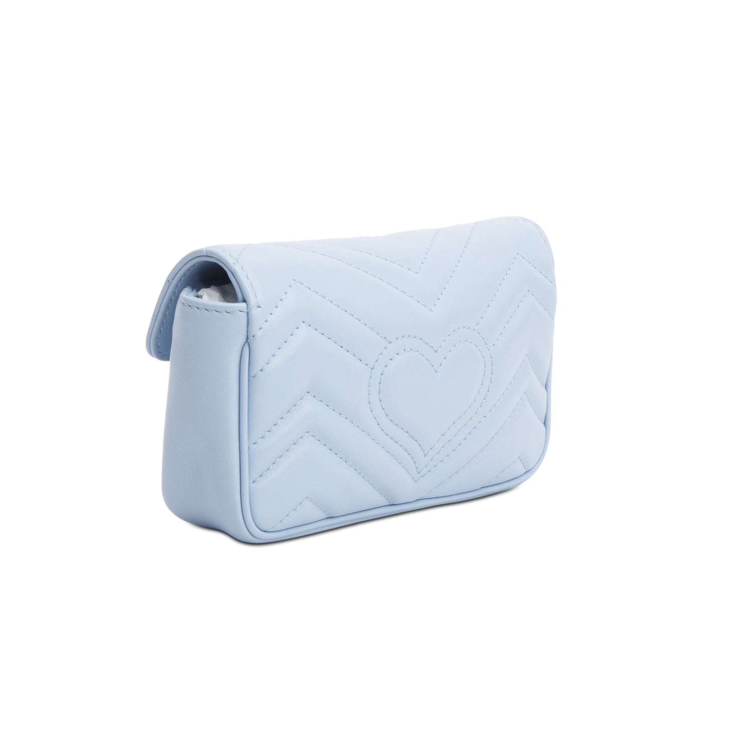 Gucci Blue GG Marmont Matelasse Leather Super Mini Bag