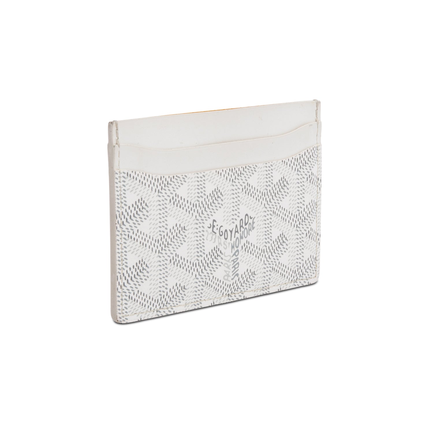Goyard White Leather & Coated Canvas Saint Sulpice Card Holder