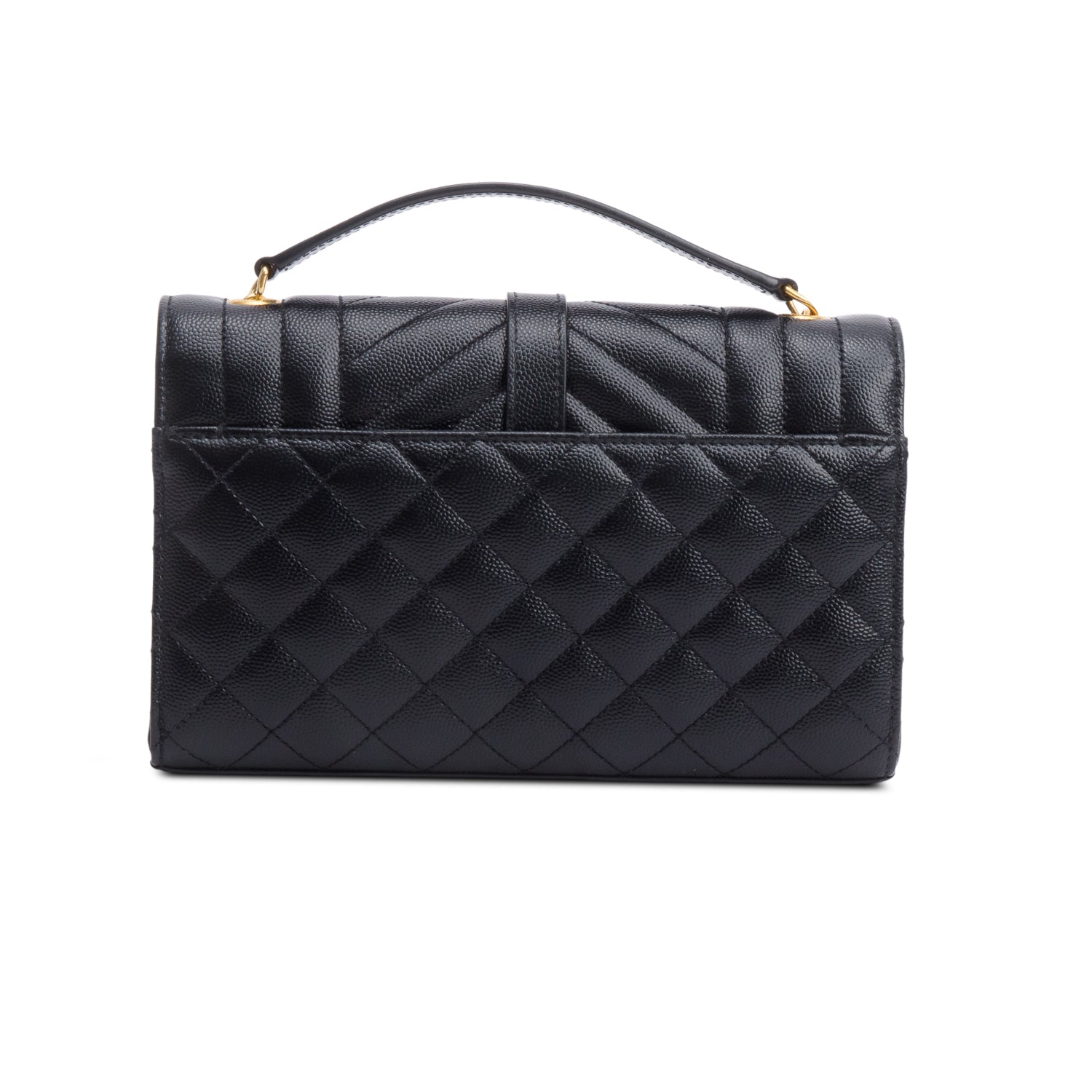 Saint Laurent Black Grained De Poudre Small Envelope Crossbody Bag