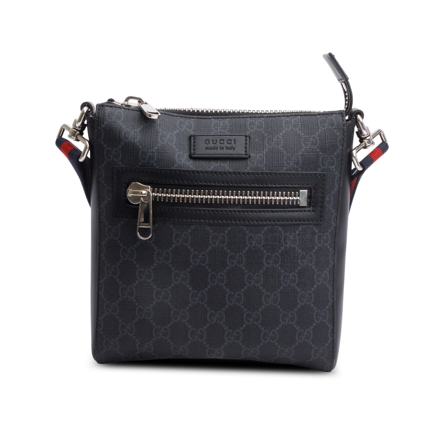 Gucci Black GG Supreme Small Messenger Bag w/ Box