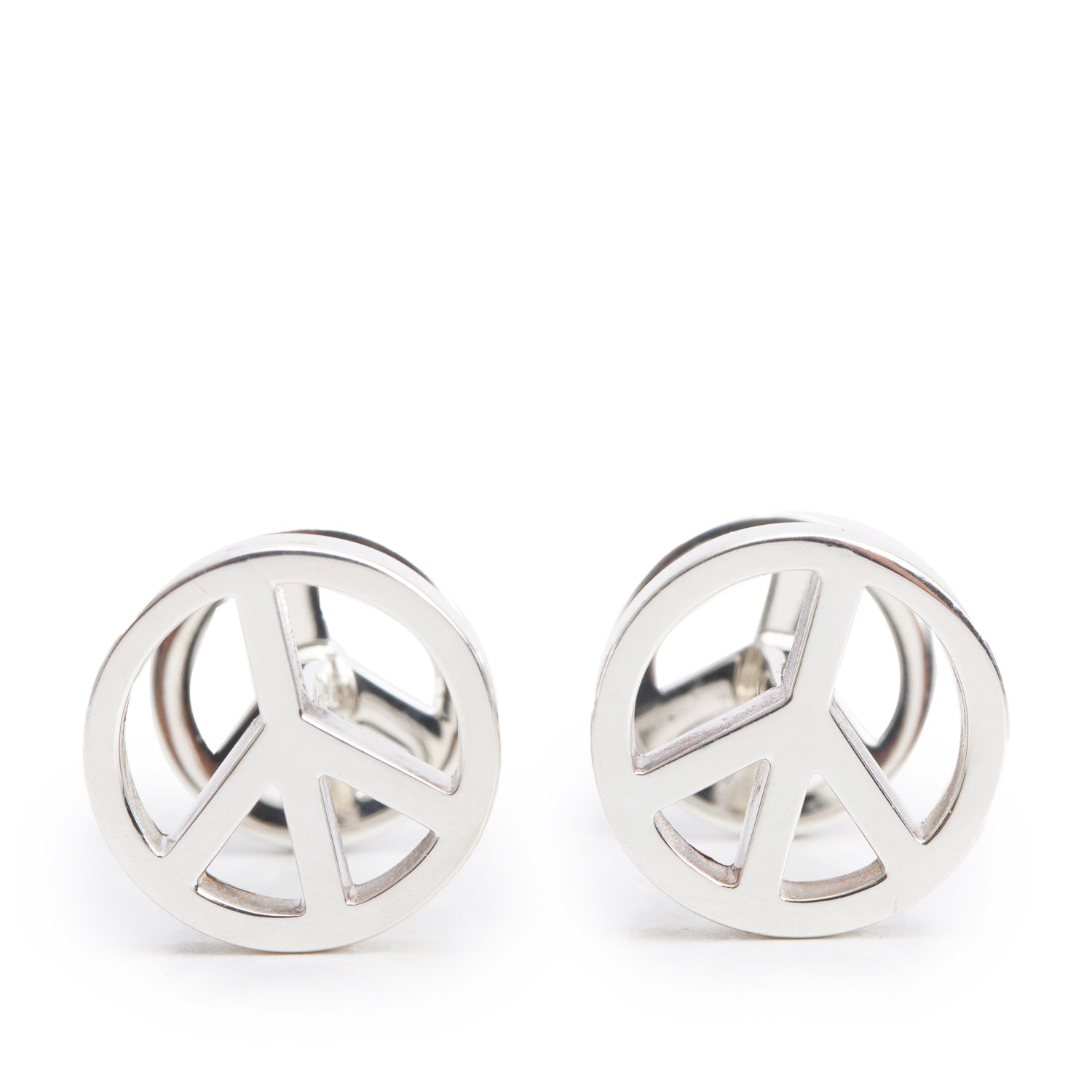 Tiffany & Co. Sterling Silver Peace Sign Cufflinks