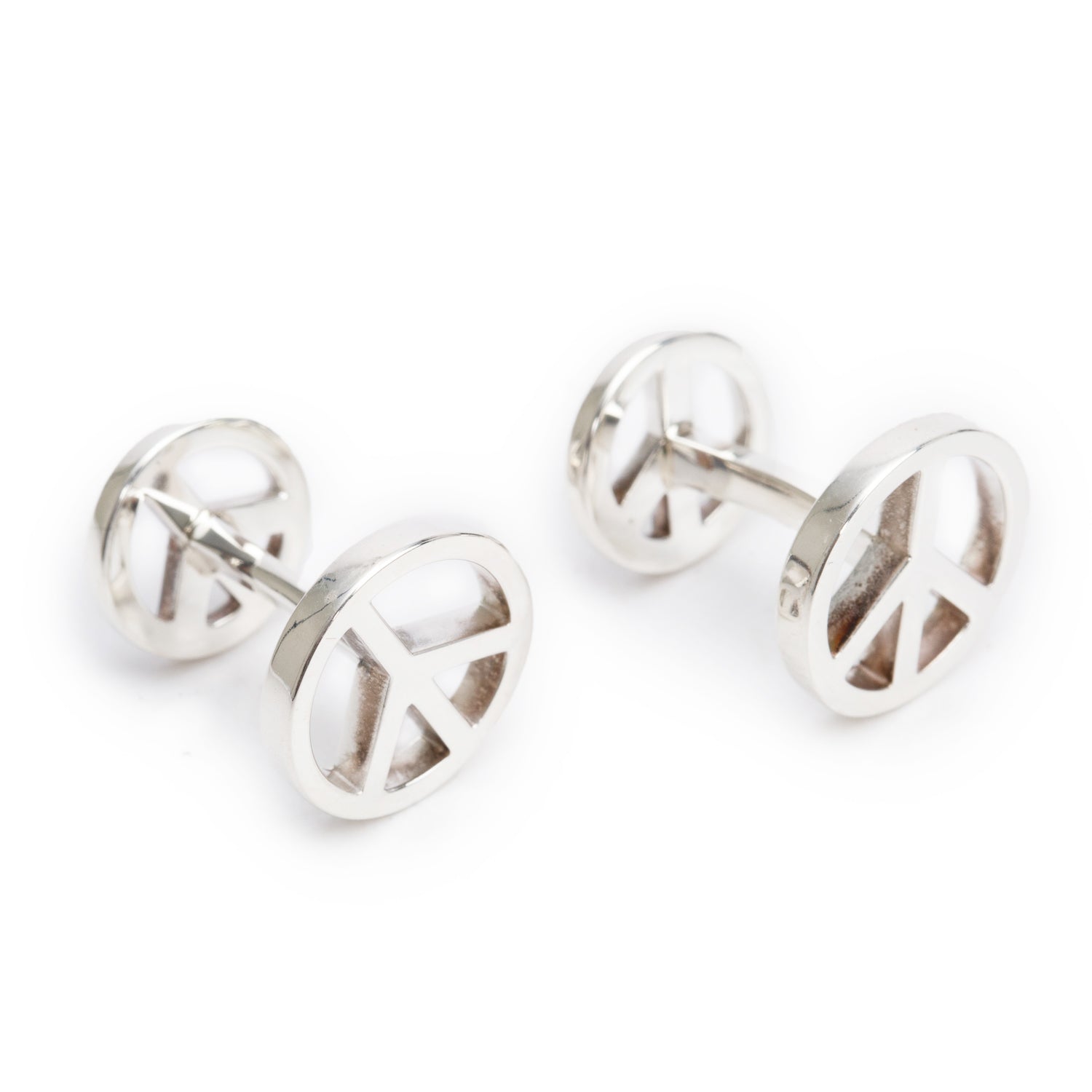 Tiffany & Co. Sterling Silver Peace Sign Cufflinks