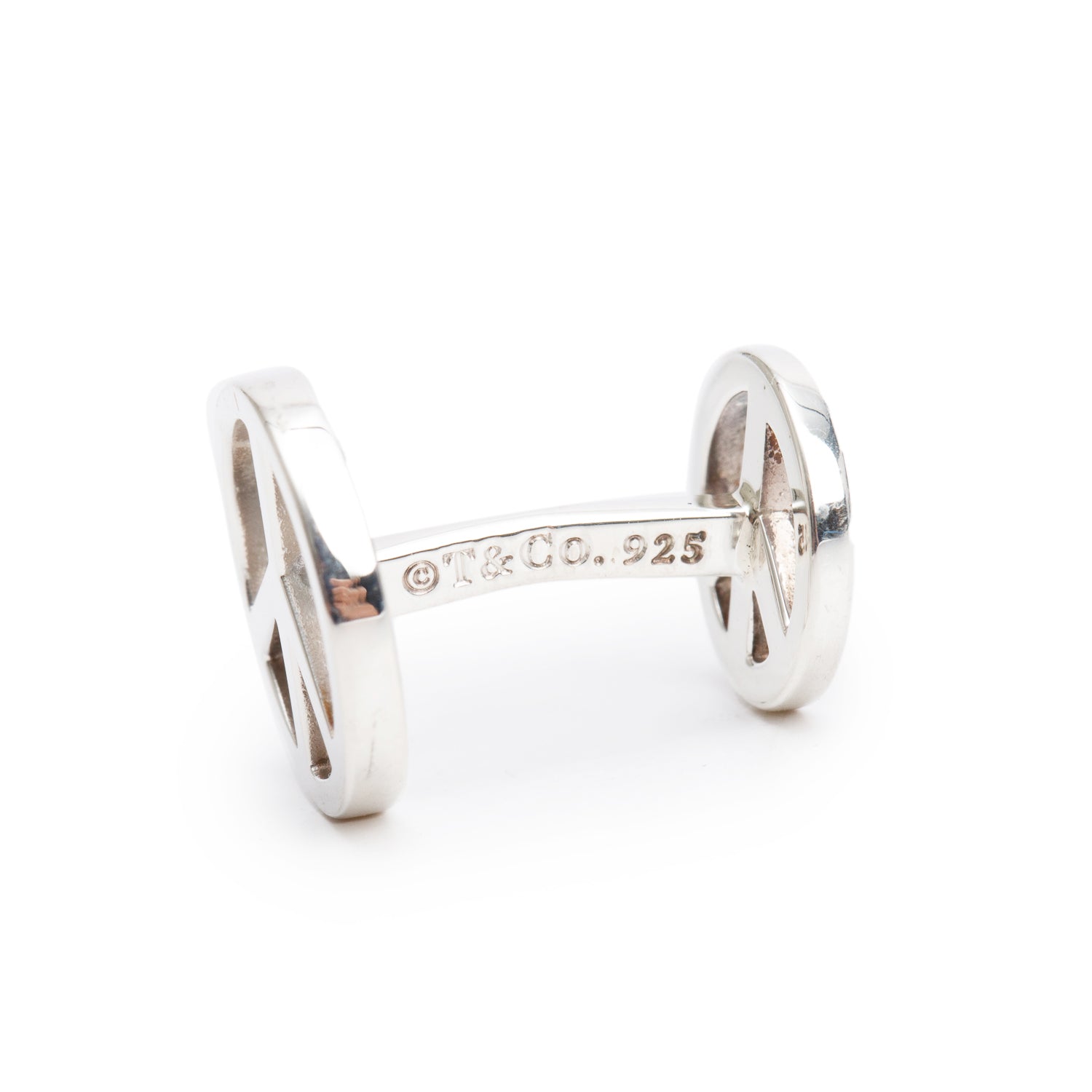 Tiffany & Co. Sterling Silver Peace Sign Cufflinks