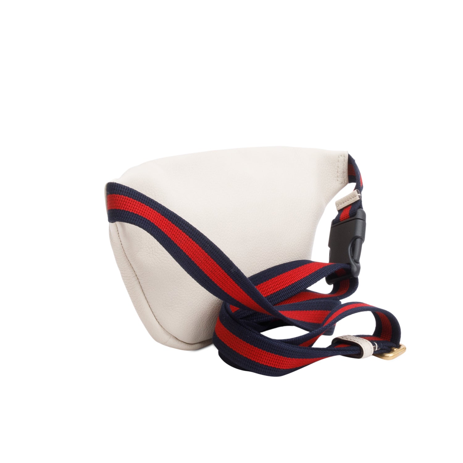 Gucci White Logo Print Calfskin Leather Small Belt Bag