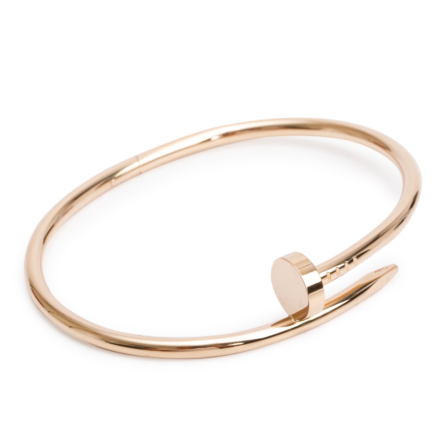 Cartier 18k Rose Gold Juste Un Clou Bracelet, Size 19 w/ Receipt & Certificate
